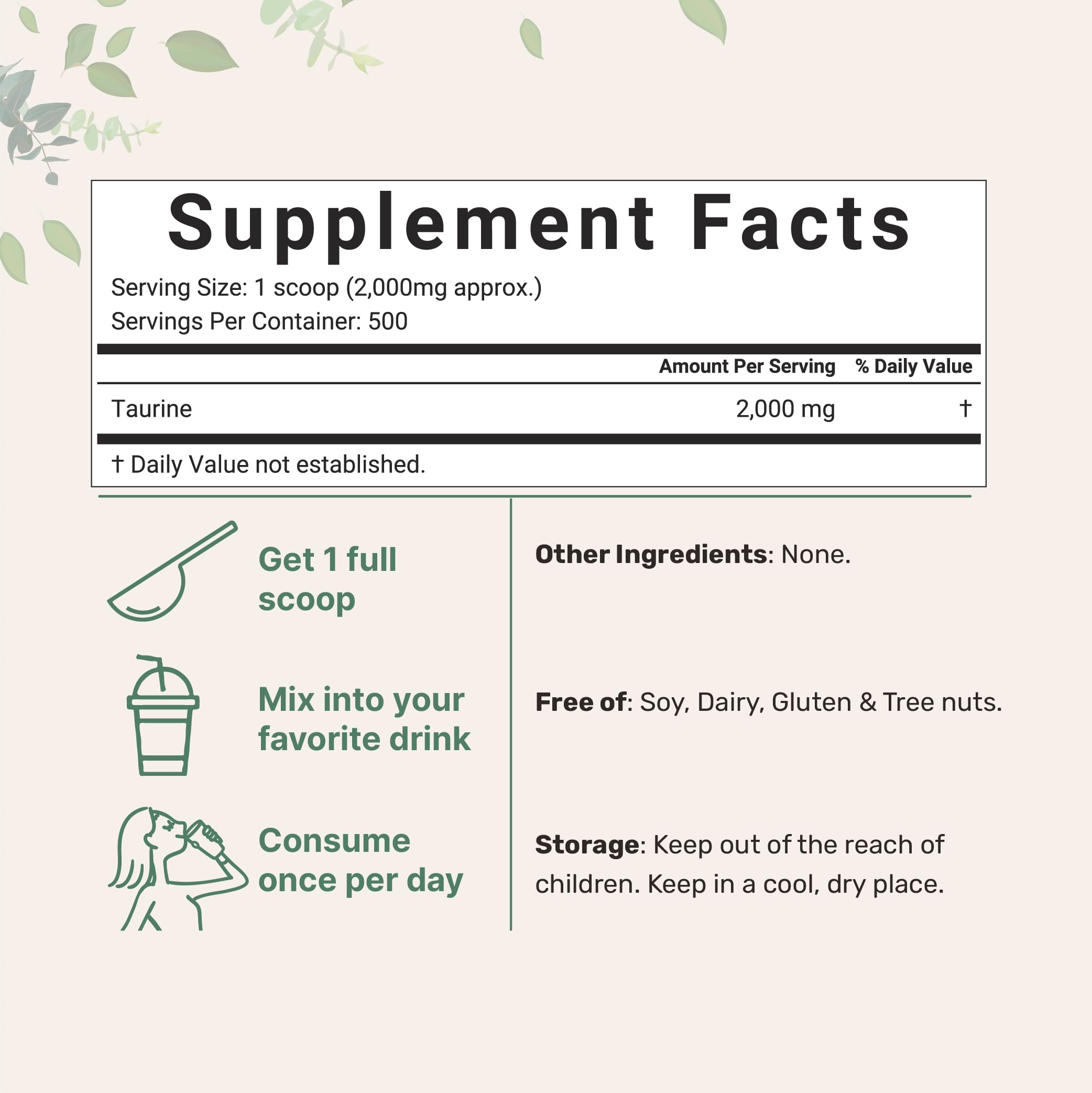 Micro Ingredients Taurine Powder Supplement | 1 KG, 2000mg Per Serving | Unflavored | 100% Pure, Easily Absorbed Free Form | Essential Amino Acids for Exercise, Energy, & Heart Support Micro IngredientsAu supplements