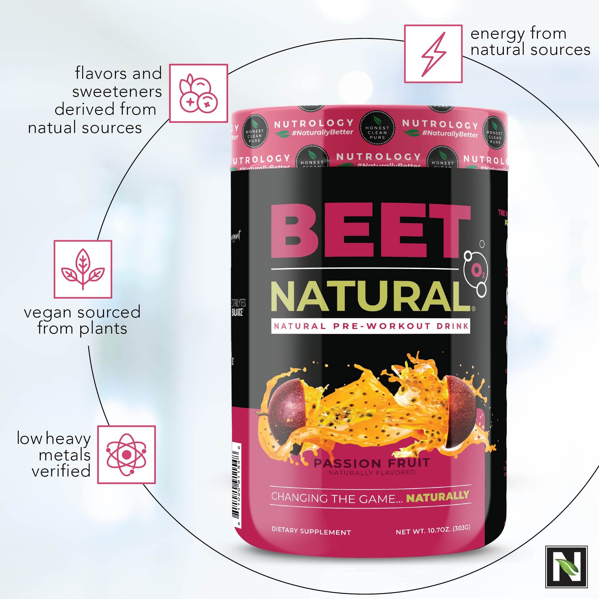 Nutrology Beet Natural O2, Pre Workout Powder, Energy, Endurance; Nitric Oxide Booster NutrologyAu supplements