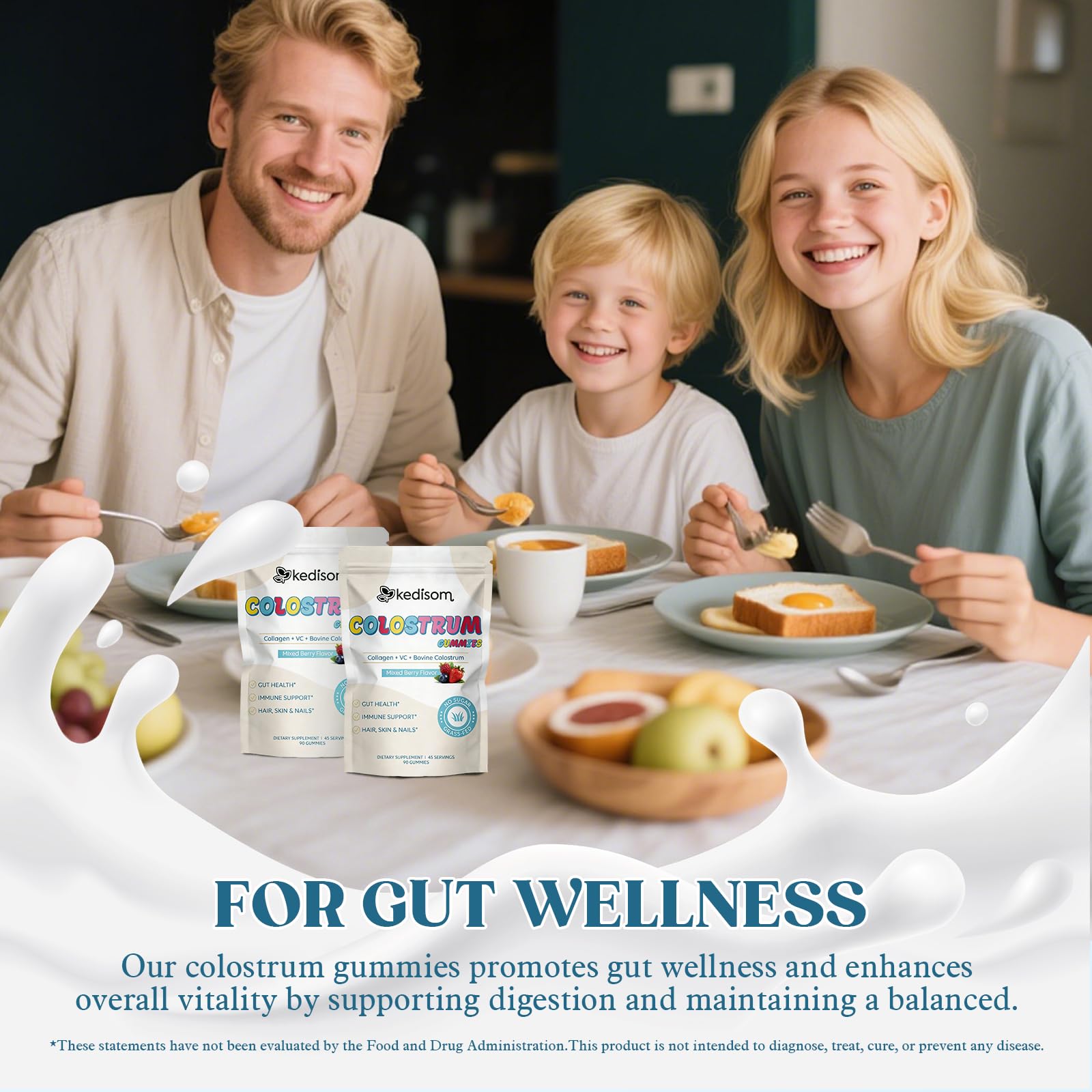 KEDISOM Colostrum Gummies, Grass Fed Colostrum Supplement, 90 Bovine Colostrum Gummies, 45 Servings, Mixed Berry, Sugar-Free KEDISOMAu supplements