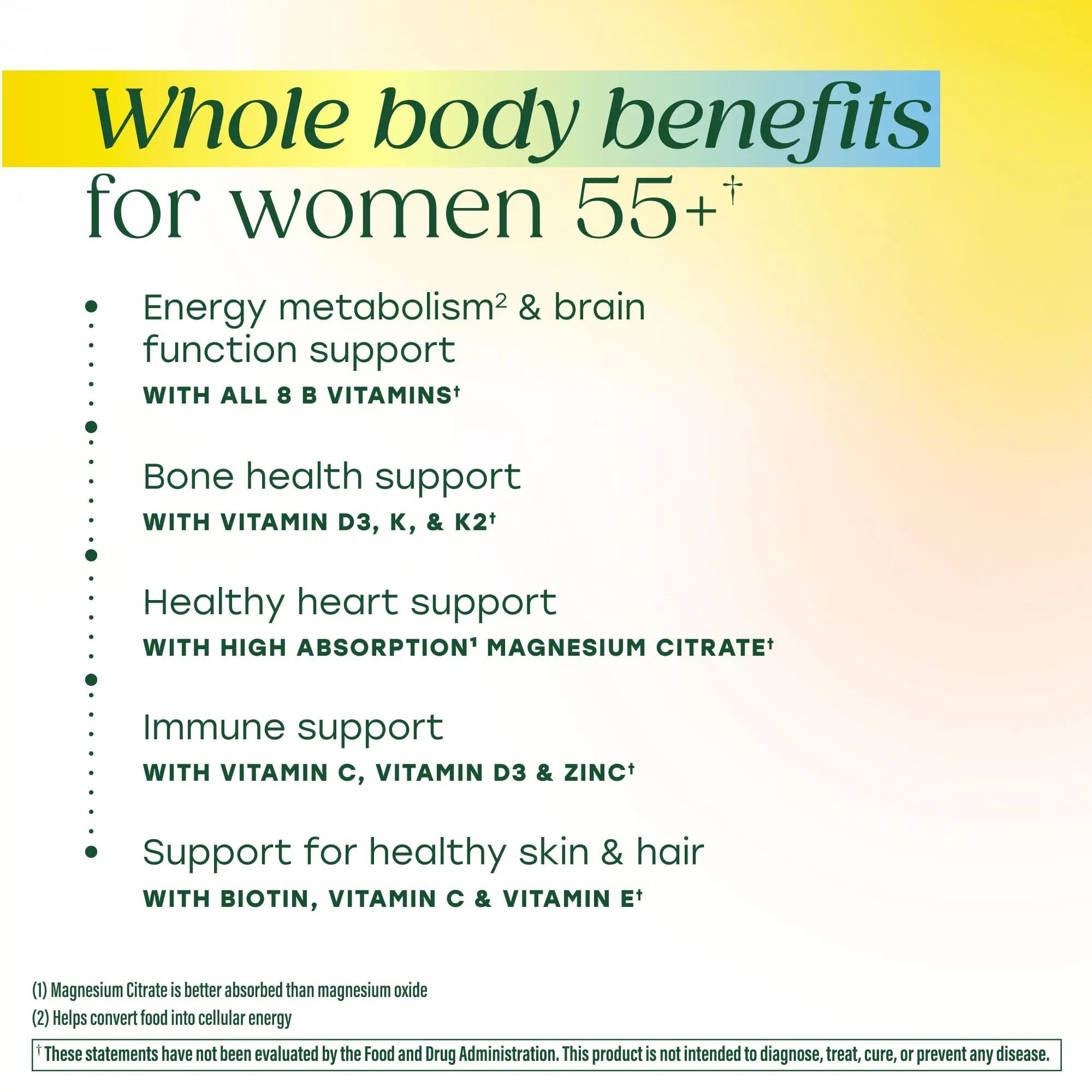 MegaFood Whole Body 55+ Womens Multivitamin - Multivitamin for Women - Vitamin D3 K2, Magnesium Citrate, Biotin & Folate - Bone Health MegaFoodAu supplements