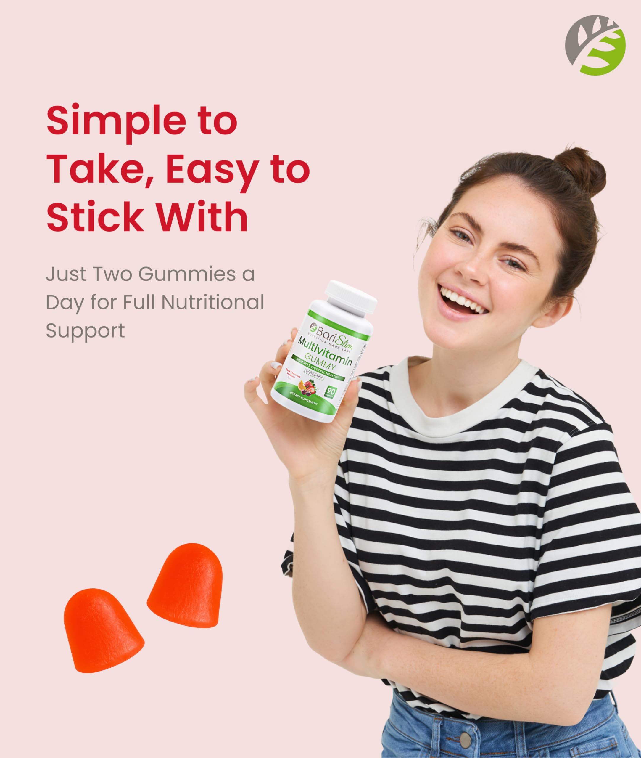 BariSlim Bariatric Chewable Multivitamin Gummies - Specially Formulated Gummy Vitamin for Patients After Weight Loss Surgery - Easy to Digest BariSlimAu supplements