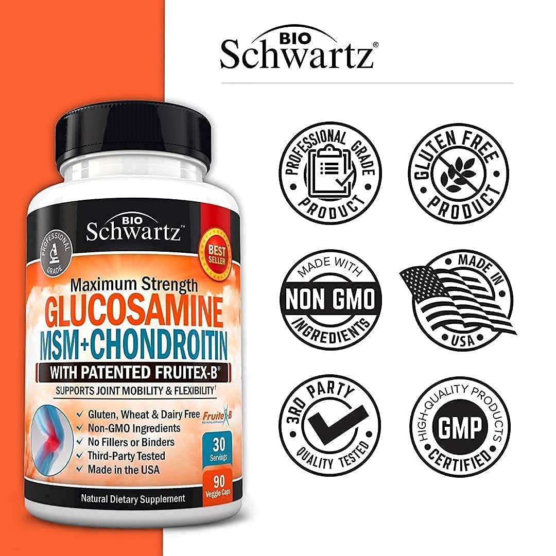 Glucosamine Chondroitin MSM 2110mg - Joint Support Supplement with Turmeric BioSchwartzAu supplements