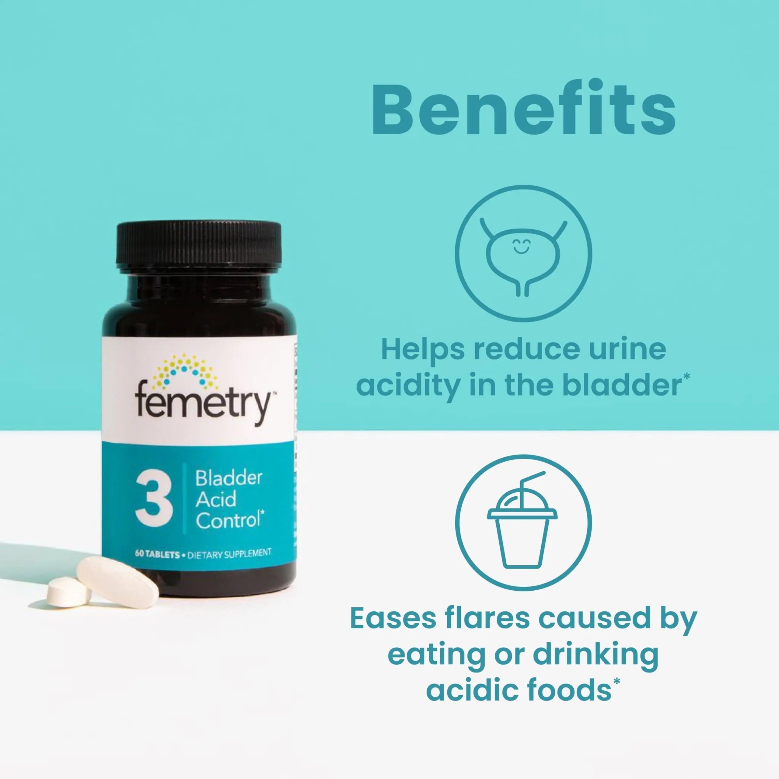 LifeSeasons Femetry Bladder Acid Control - Support for Interstitial Cystitis - Reduce Urine Acidity in The Bladder - Eases Flares Caused by Eating or Drinking Acidic Foods - 60 Tablets LifeSeasonsAu supplements