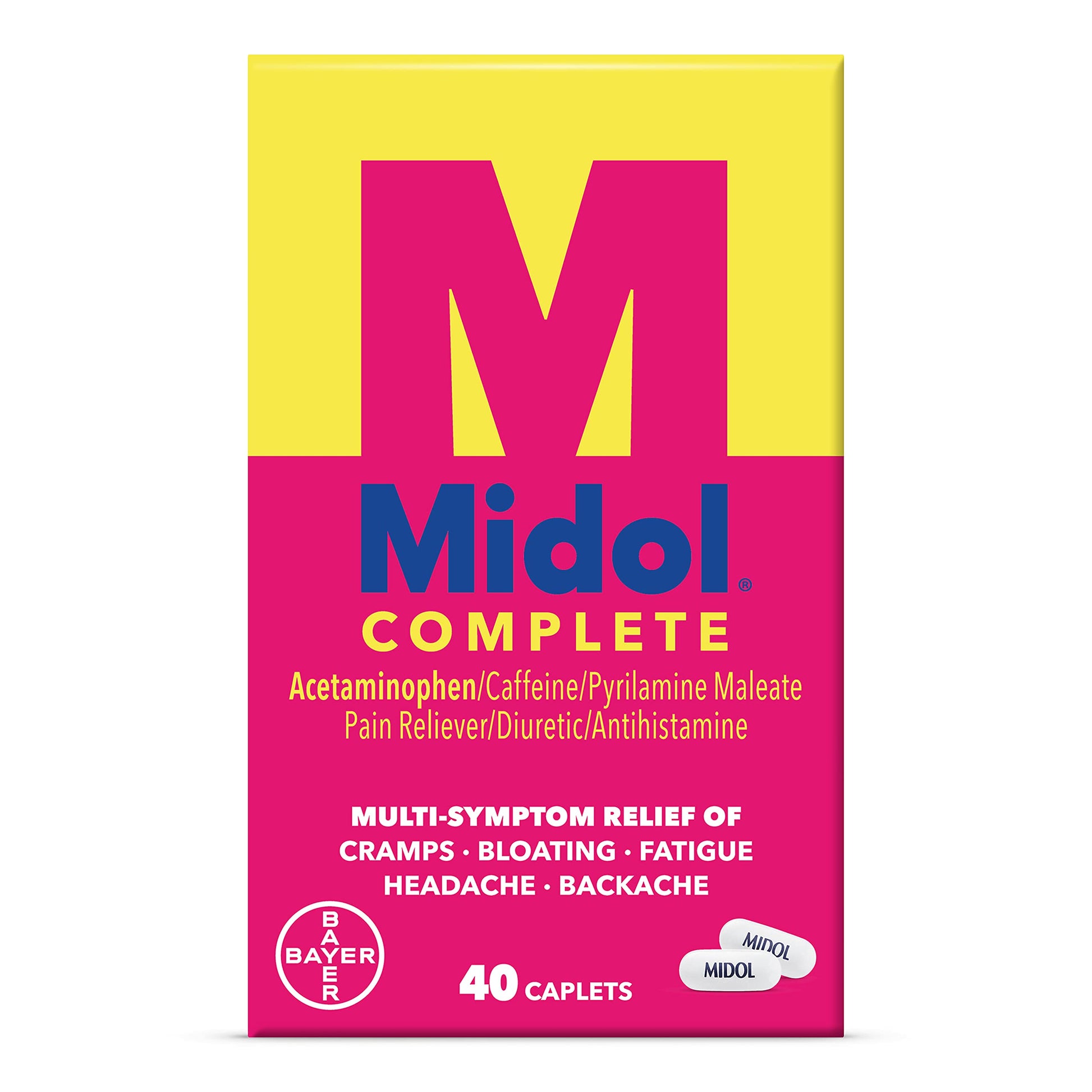 Midol Complete Menstrual Pain Relief Caplets, 40 Count - Provides Cramp, Headache, and Bloating Relief MidolAu supplements
