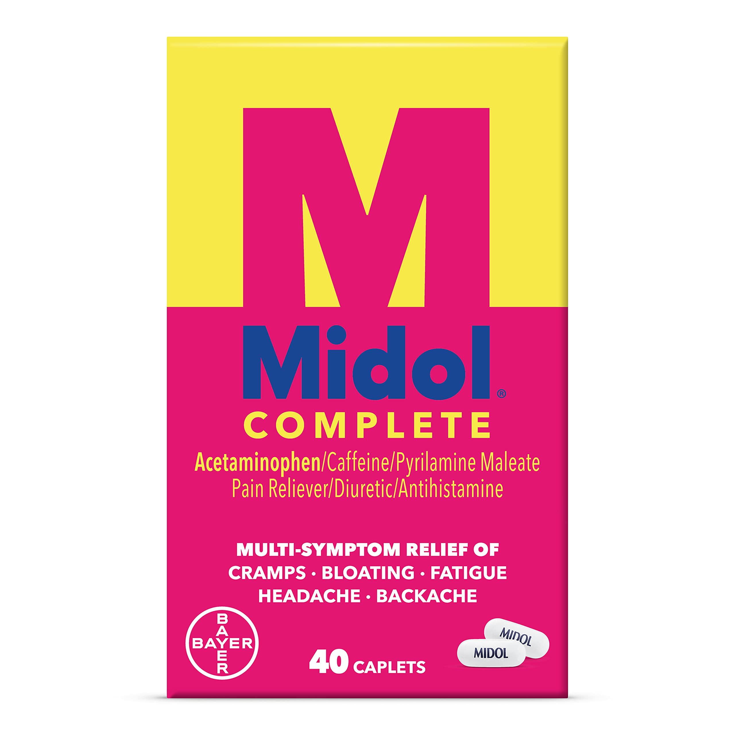 Midol Complete Menstrual Pain Relief Caplets, 40 Count - Provides Cramp, Headache, and Bloating Relief MidolAu supplements