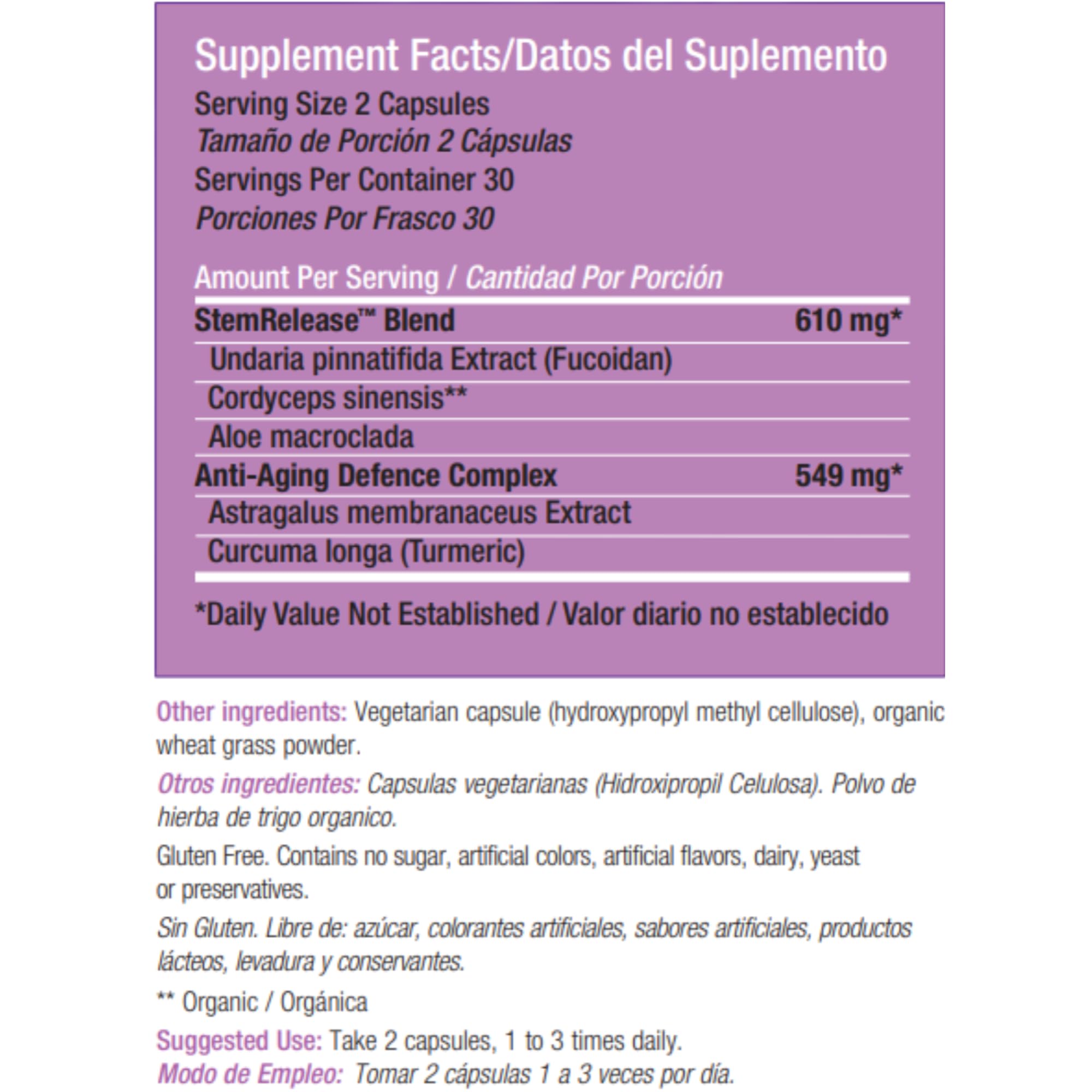 Stemtech Stemrelease3 Cutting-Edge Stem Cell Nutrition for Natural Renewal and Youthful Vitality, Exclusive Blend for Enhanced Telomere Health, 60 Capsules StemTechAu supplements