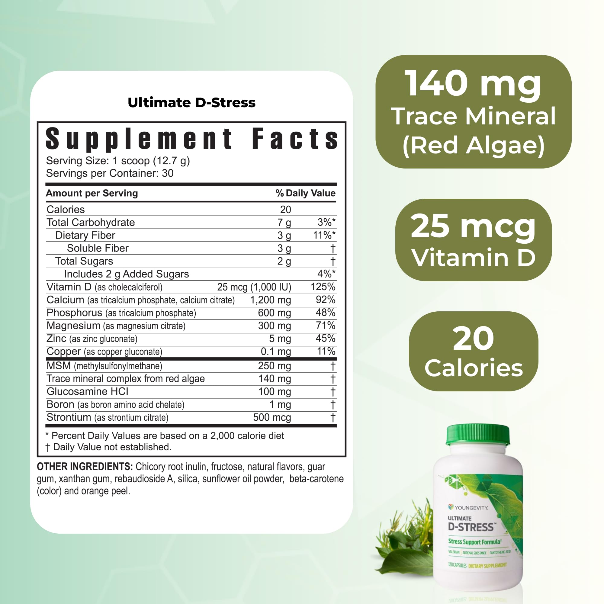 Youngevity Ultimate D-Stress™ – Natural Stress Relief Supplement with Magnesium, Valerian Root Extract, and B Vitamins – Supports Adrenal Health and Nervous System – 120 Capsules YoungevityAu supplements