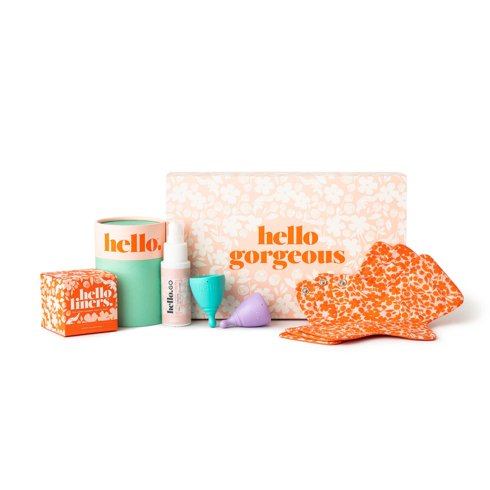 The Hello Starter Pack (Double Box XS/SM + 3-Pack Liners + Spray) 1 ea THE HELLO CUPAu supplements