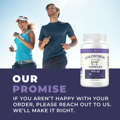 180ct Colostrum Capsules 40% IgG - USA Sourced Bovine Colostrum Powder Left Coast PerformanceUS supplements