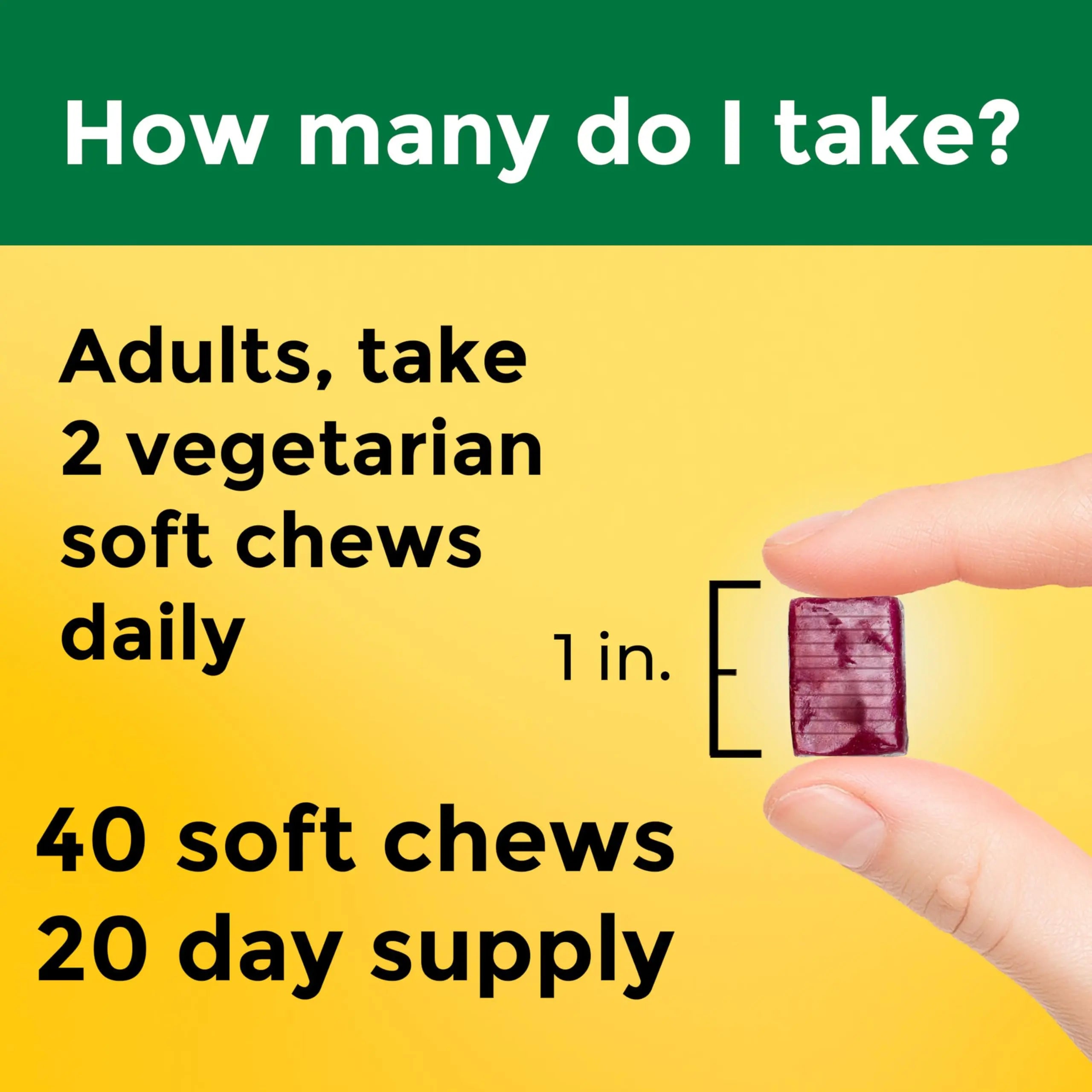 Nature Made High Absorption Magnesium Complex Soft Chews, Magnesium Supplement for Muscle, Heart, Bone Support, Magnesium Citrate & Malate Blend 250 mg per Serving, 40 Vegetarian Chews, 20 Day Supply Nature Madenz supplements