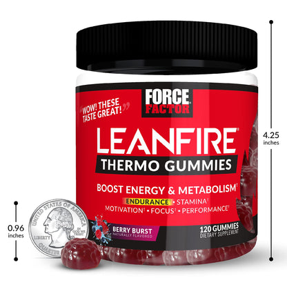 Force Factor LeanFire Thermo Gummies with B12 Vitamins, Caffeine, & Green Coffee Bean Force FactorUS supplements