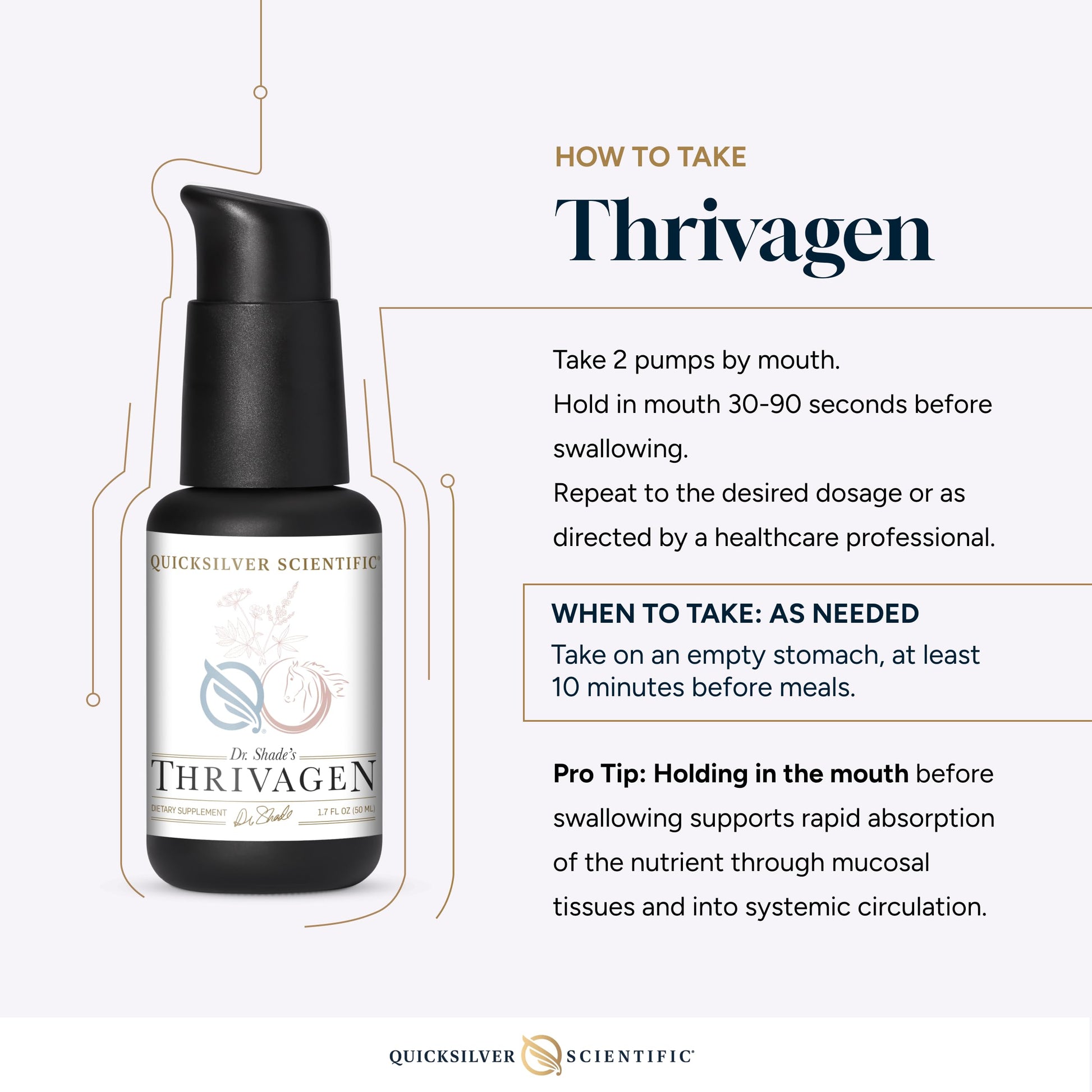 Quicksilver Scientific Thrivagen - Women's Health Supplement with 15 Energy, Hormone Balance & Adrenal Support Botanicals - Adaptogenic Herbs with Shatavari, Rhodiola & Maca Root (1.7oz / 50ml) Quicksilver ScientificUS supplements