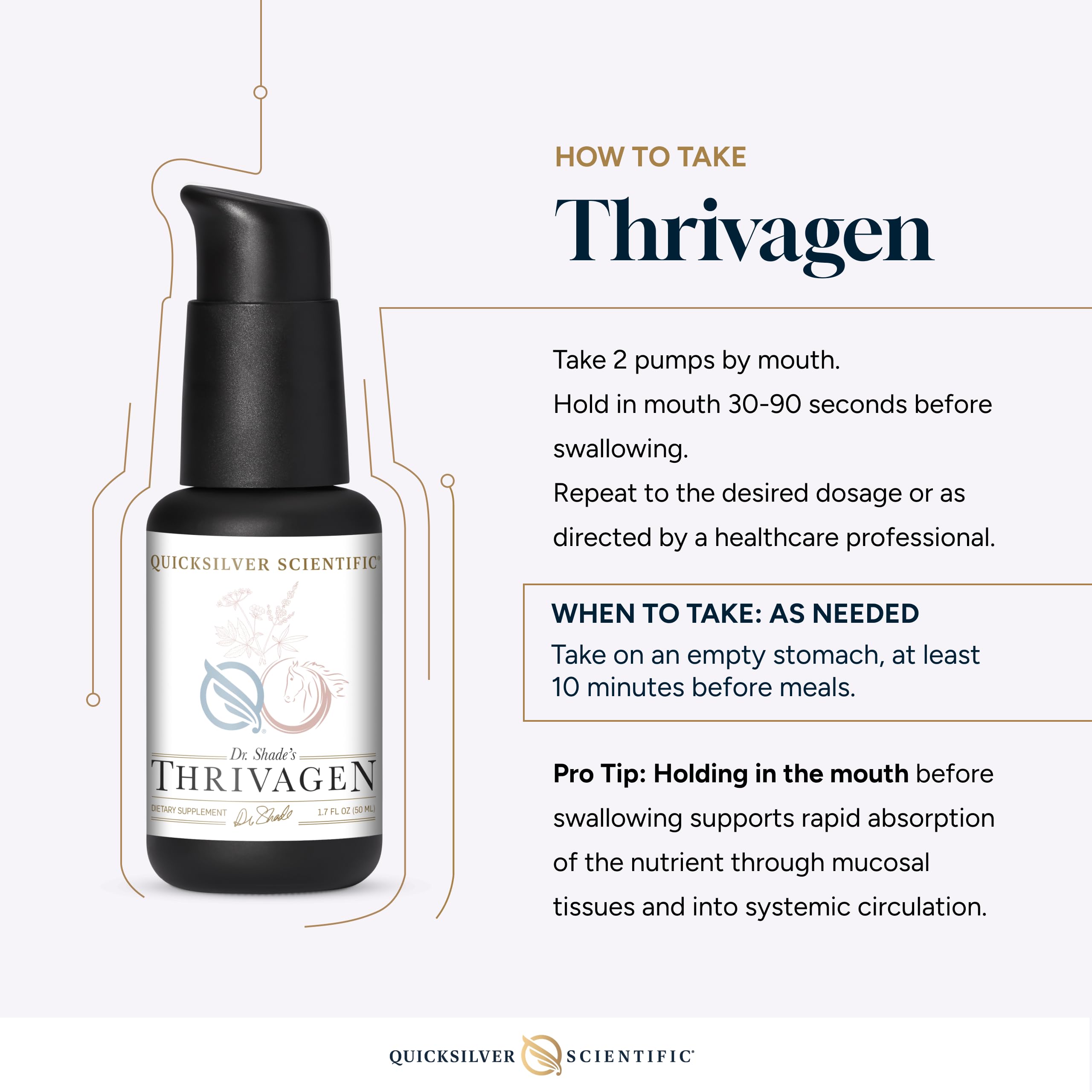 Quicksilver Scientific Thrivagen - Women's Health Supplement with 15 Energy, Hormone Balance & Adrenal Support Botanicals - Adaptogenic Herbs with Shatavari, Rhodiola & Maca Root (1.7oz / 50ml) Quicksilver ScientificUS supplements