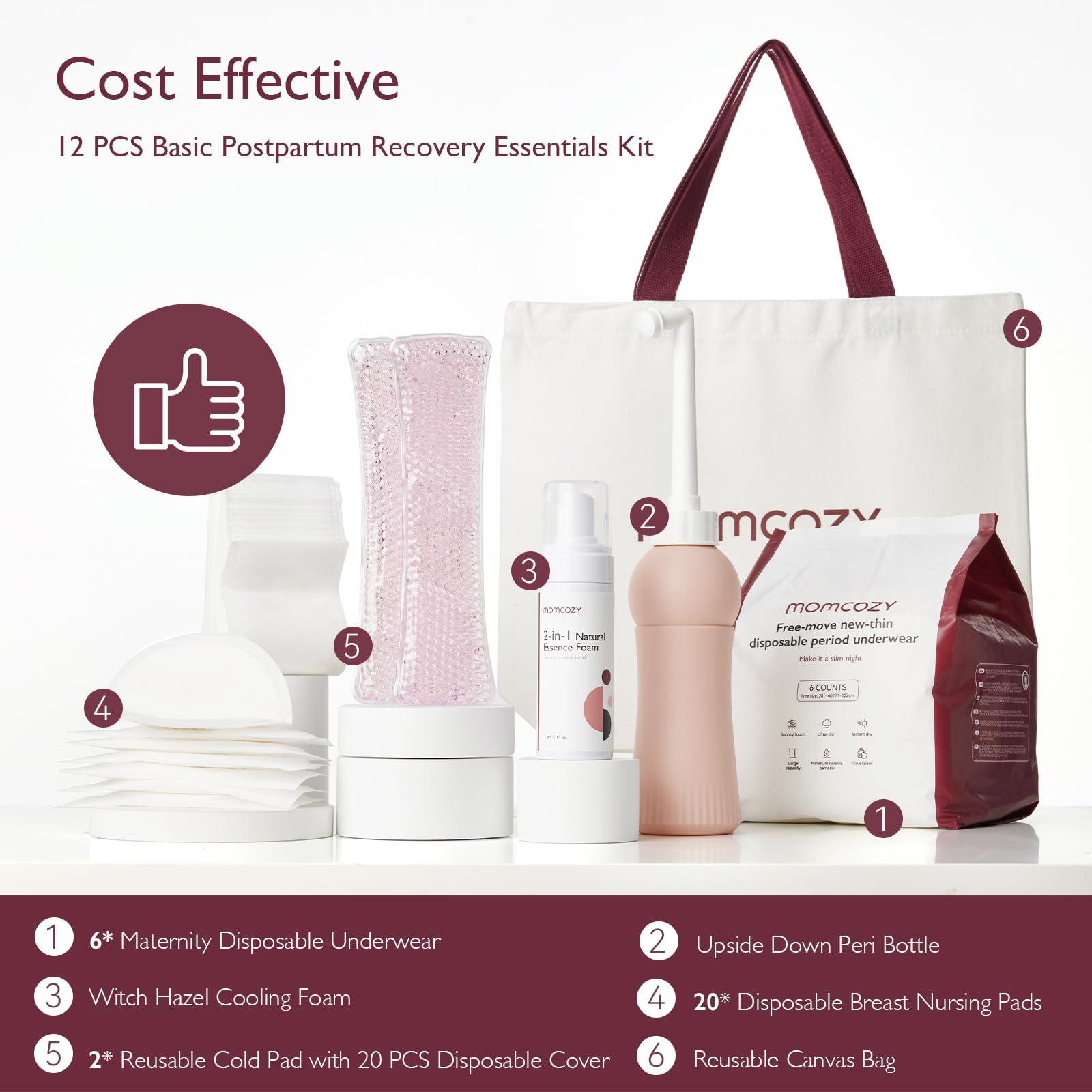 Momcozy Postpartum Recovery Essentials Kit, Labor Delivery Mom Care Kit, Self-Absorbent Disposable MomcozyAu supplements