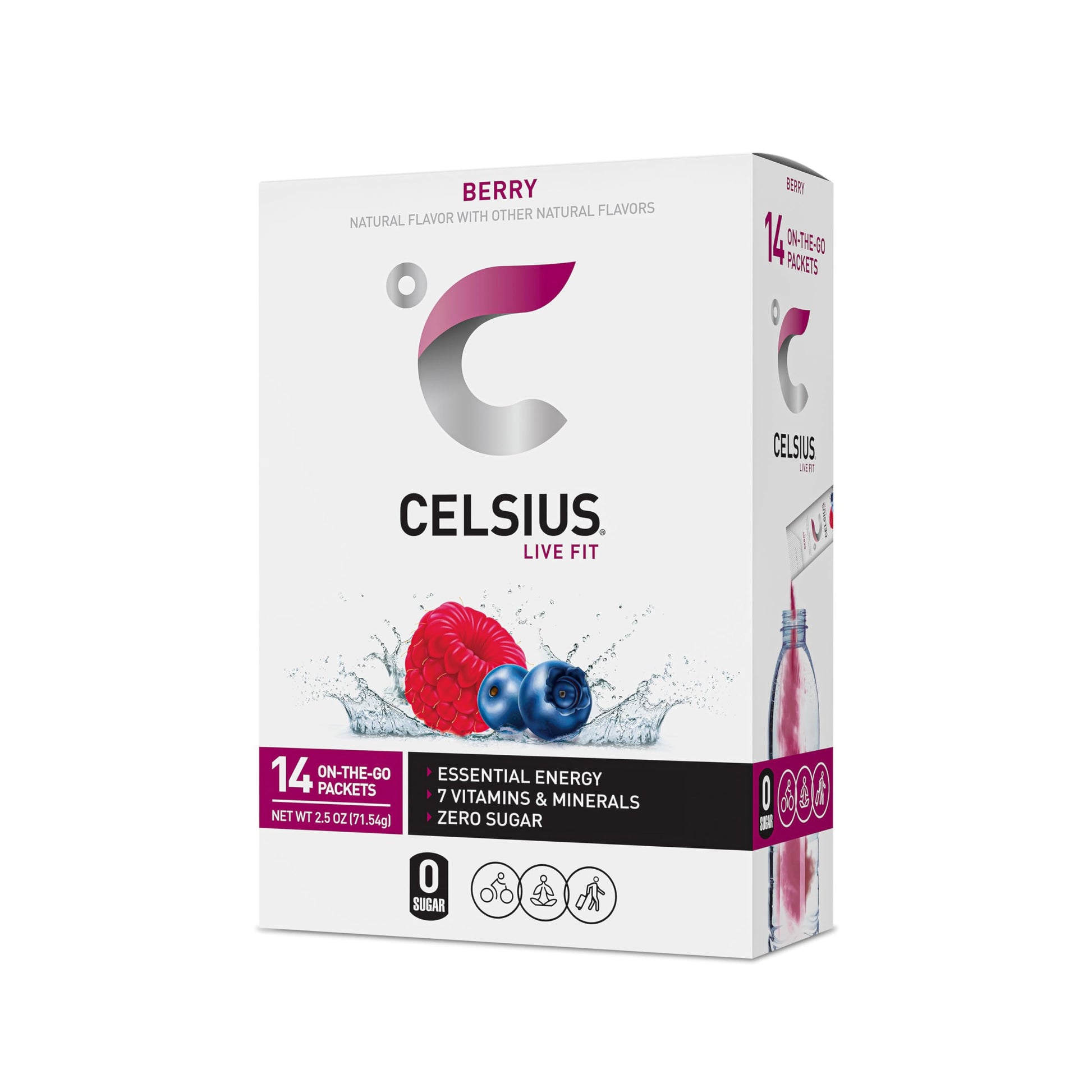 CELSIUS On-the-Go Powder Stick Packs, Zero Sugar (14 Sticks per Pack), Berry, 2.5 Ounce CELSIUSUS supplements