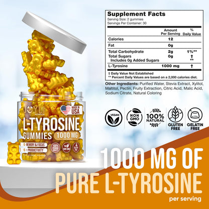 Joyli L Tyrosine Gummies 1000MG - L-Tyrosine Supplement for Kids & Adults JOYLI NutritionUS supplements