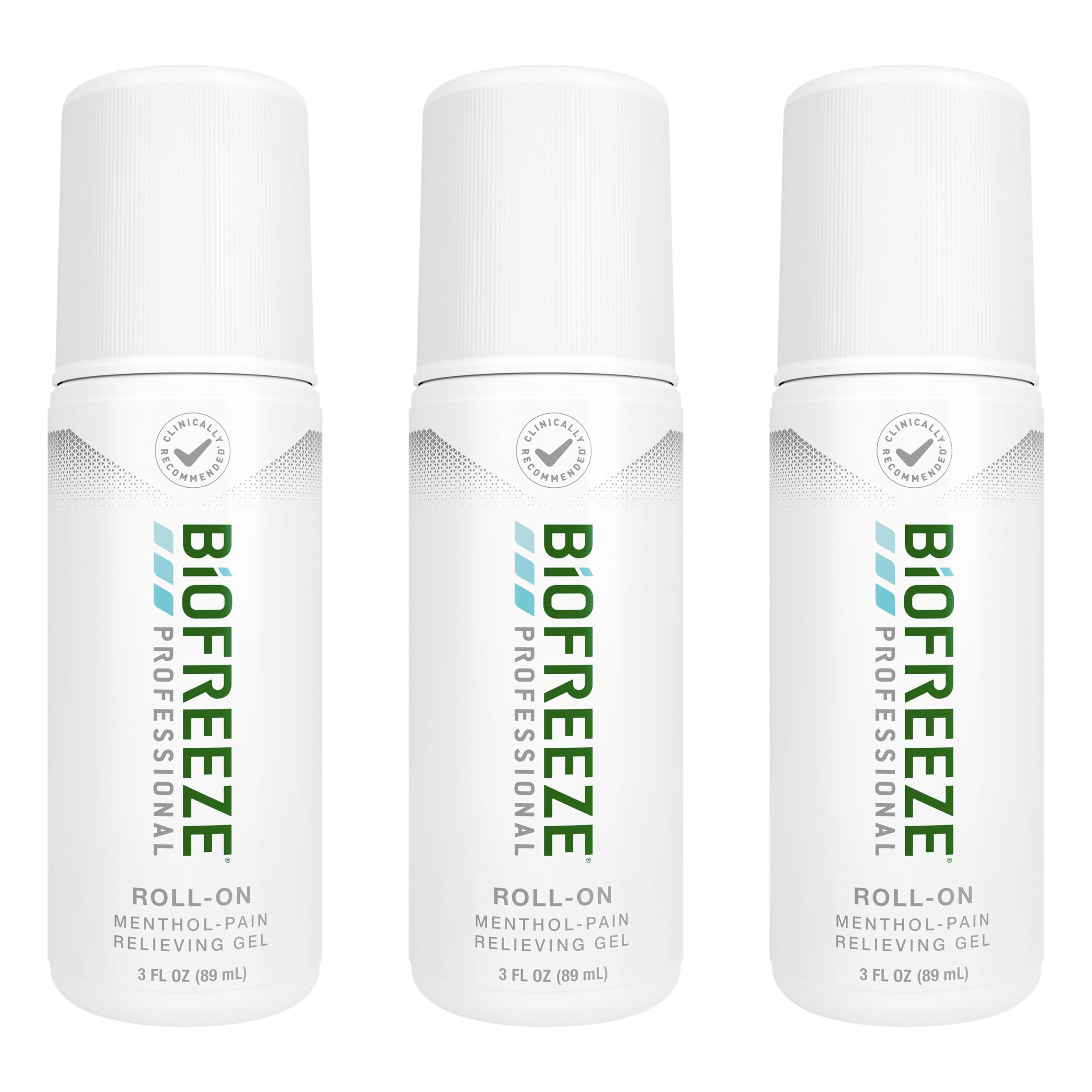 Biofreeze Professional Pain Relief Roll On, Travel Size Arthritis Discomfort Reliever, Fast Acting & Long Lasting Formula, Cooling Menthol Gel 3 Fl Oz (Pack of 3) BiofreezeAu supplements