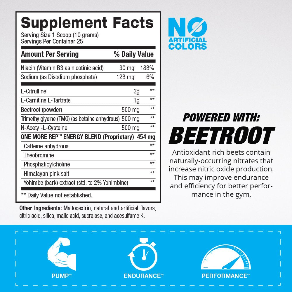 BPI Sports One More Rep Pre-Workout Powder - Increase Energy and Stamina - Intense BPI SportsUS supplements