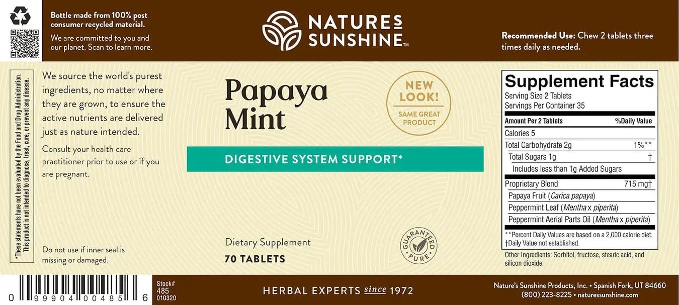 Papaya & Peppermint by Nature's Sunshine Nature's SunshineAu supplements