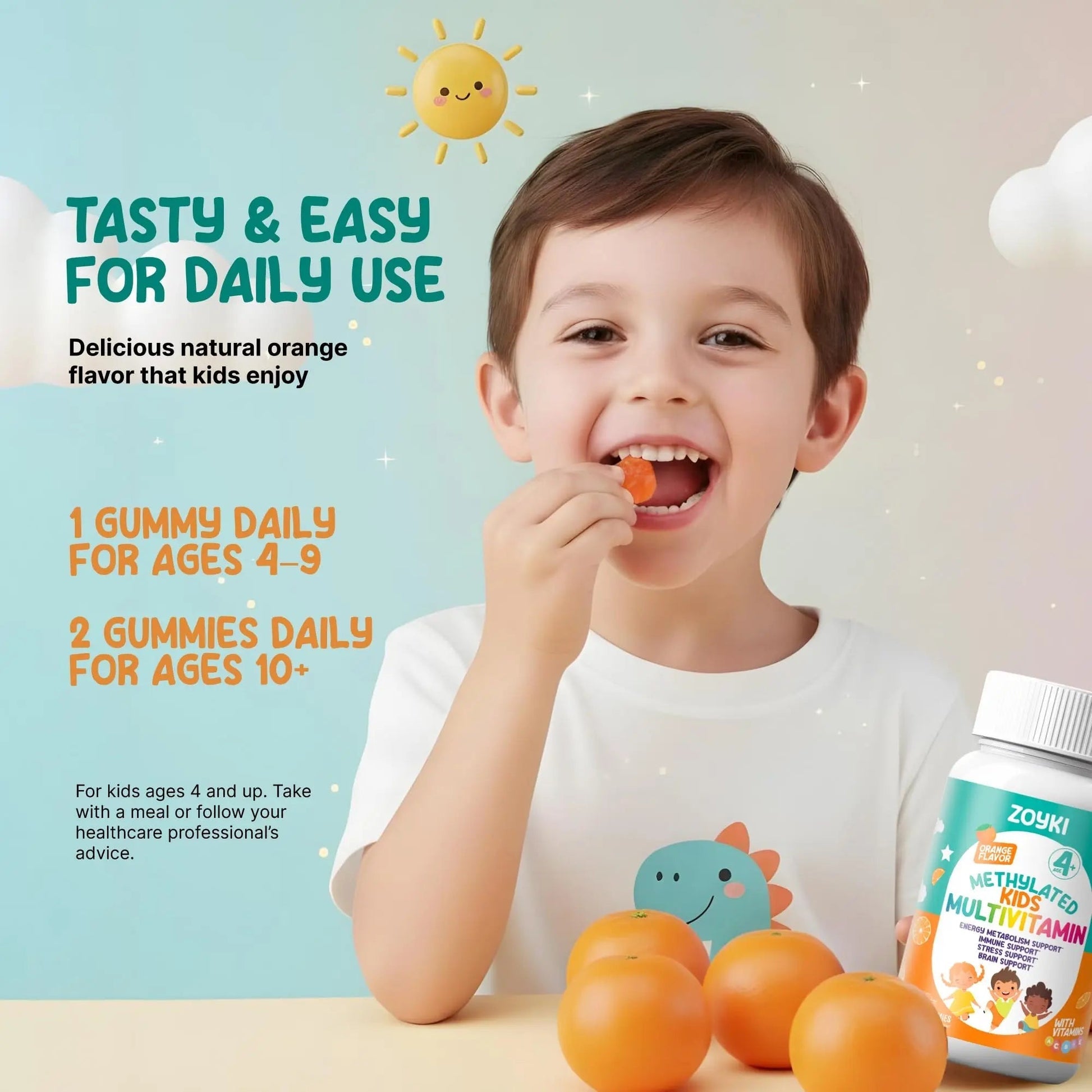 Zoyki Methylated Multivitamin Gummies for Kids - Children’s MTHFR Support Supplement with B Complex 5-MTHF Folate (L-Methylfolate) ZoykiAu supplements