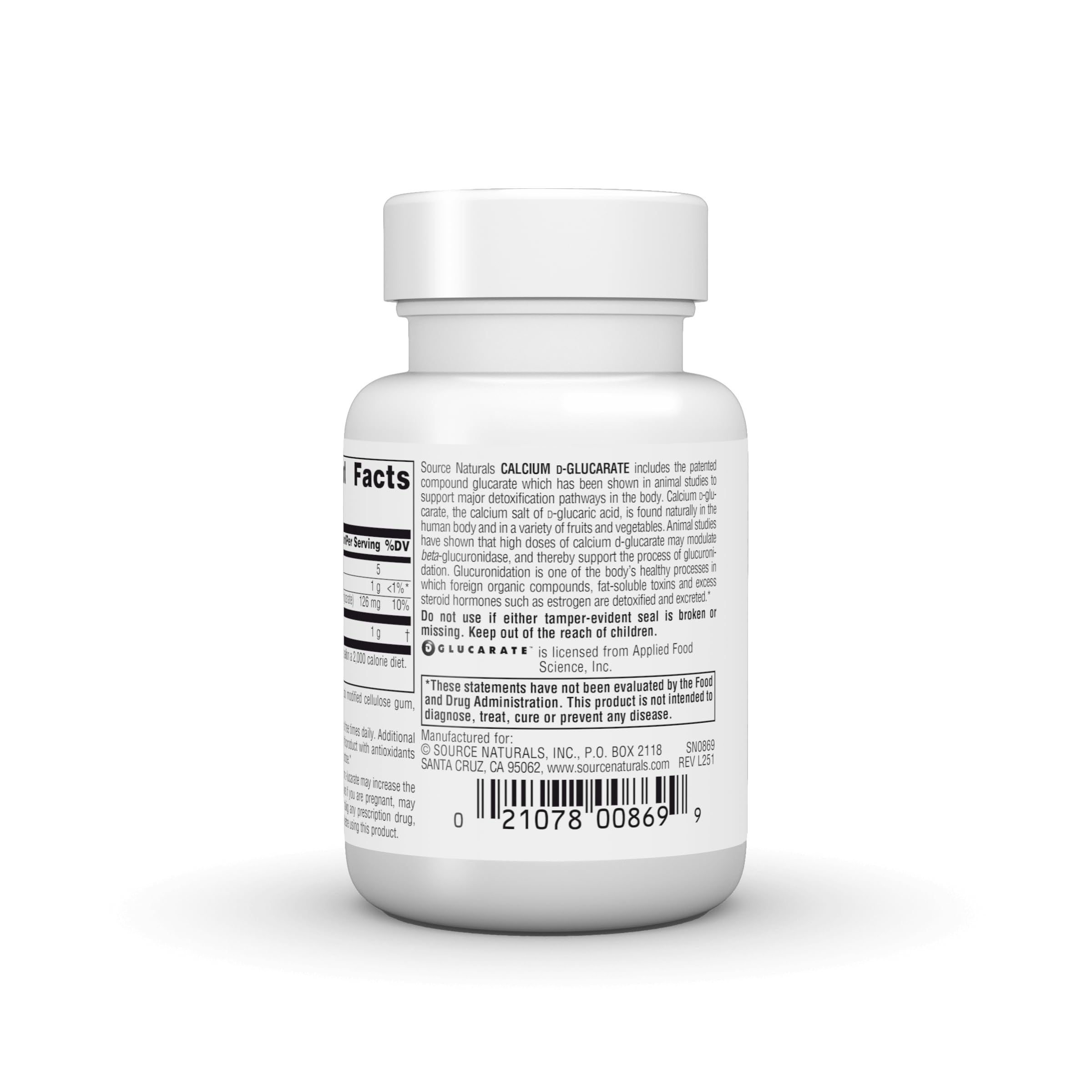 Source Naturals Calcium D-Glucarate, Cellular Detoxifier* 500mg - 30 Tablets Source NaturalsAu supplements