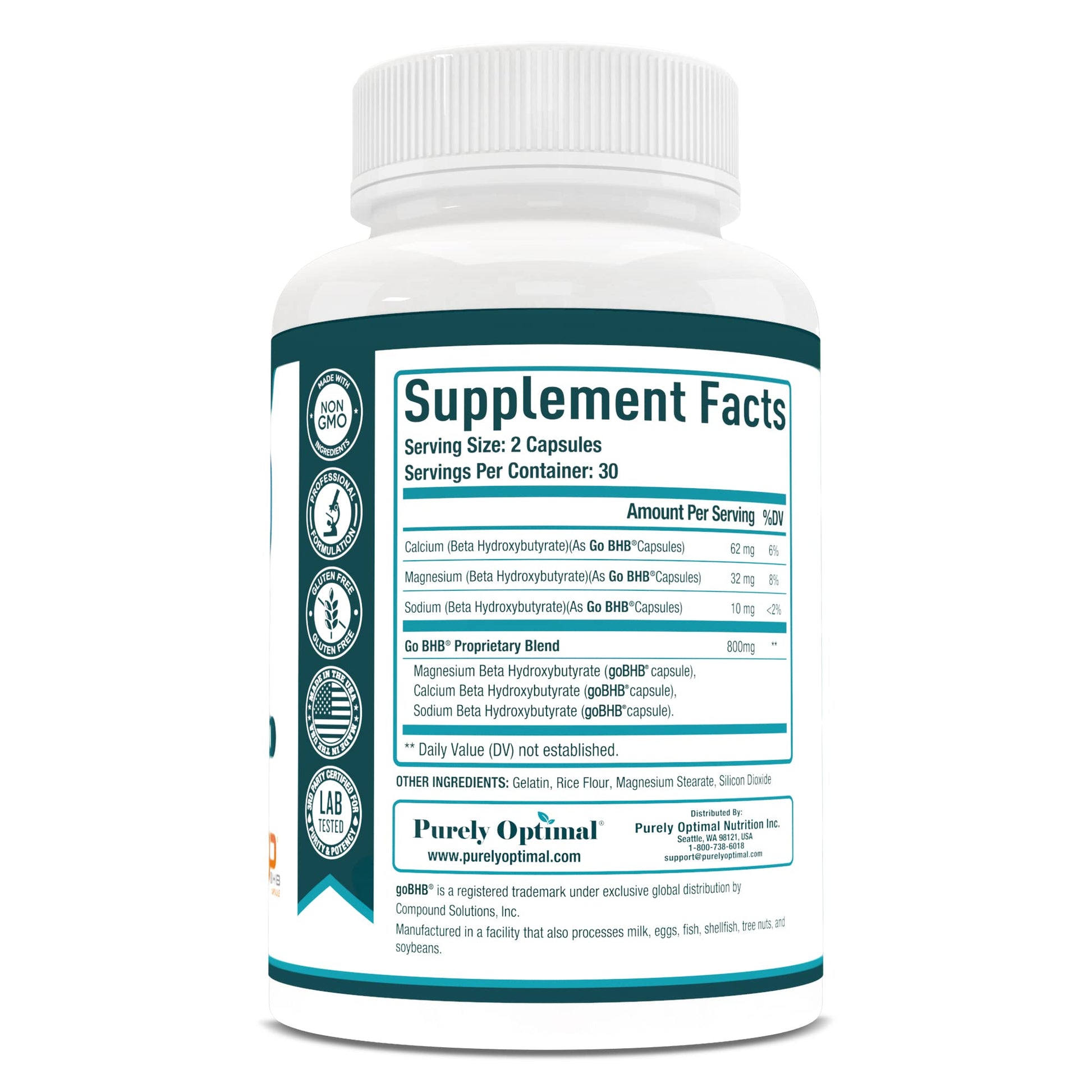 Purely Optimal Keto BHB Exogenous Ketones Supplement - Keto Diet Pills for Ketosis Purely OptimalUS supplements