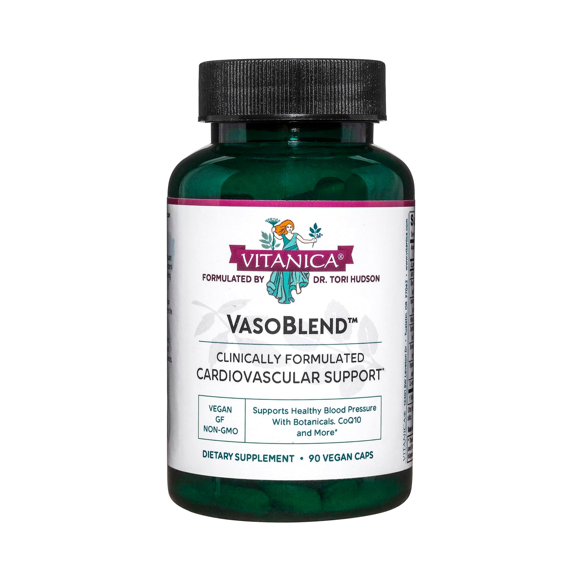 Vitanica VasoBlend - Heart Health Supplement with Folic Acid, Magnesium, CoQ10 & Terminalia Arjuna Bark - Heart Health Supplement - Consumer Line - 90 Vegan Caps VitanicaAu supplements