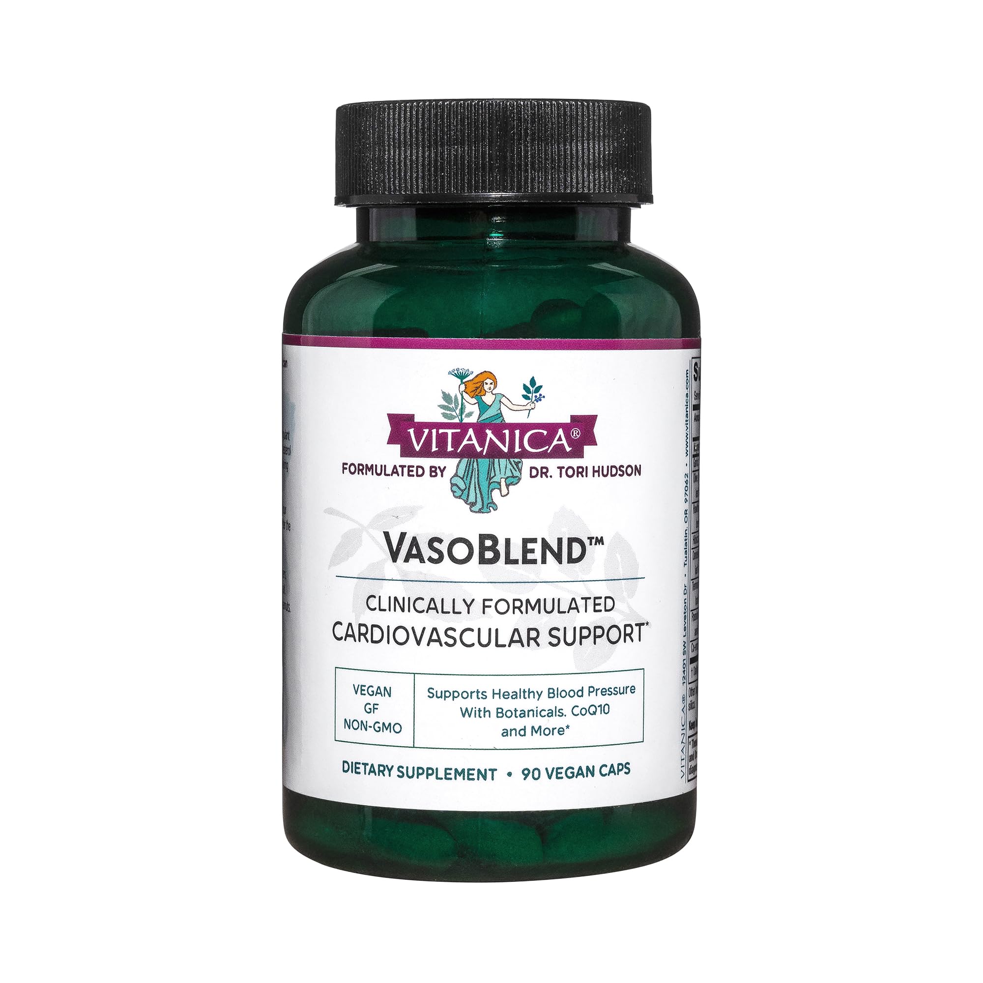 Vitanica VasoBlend - Heart Health Supplement with Folic Acid, Magnesium, CoQ10 & Terminalia Arjuna Bark - Heart Health Supplement - Consumer Line - 90 Vegan Caps VitanicaAu supplements