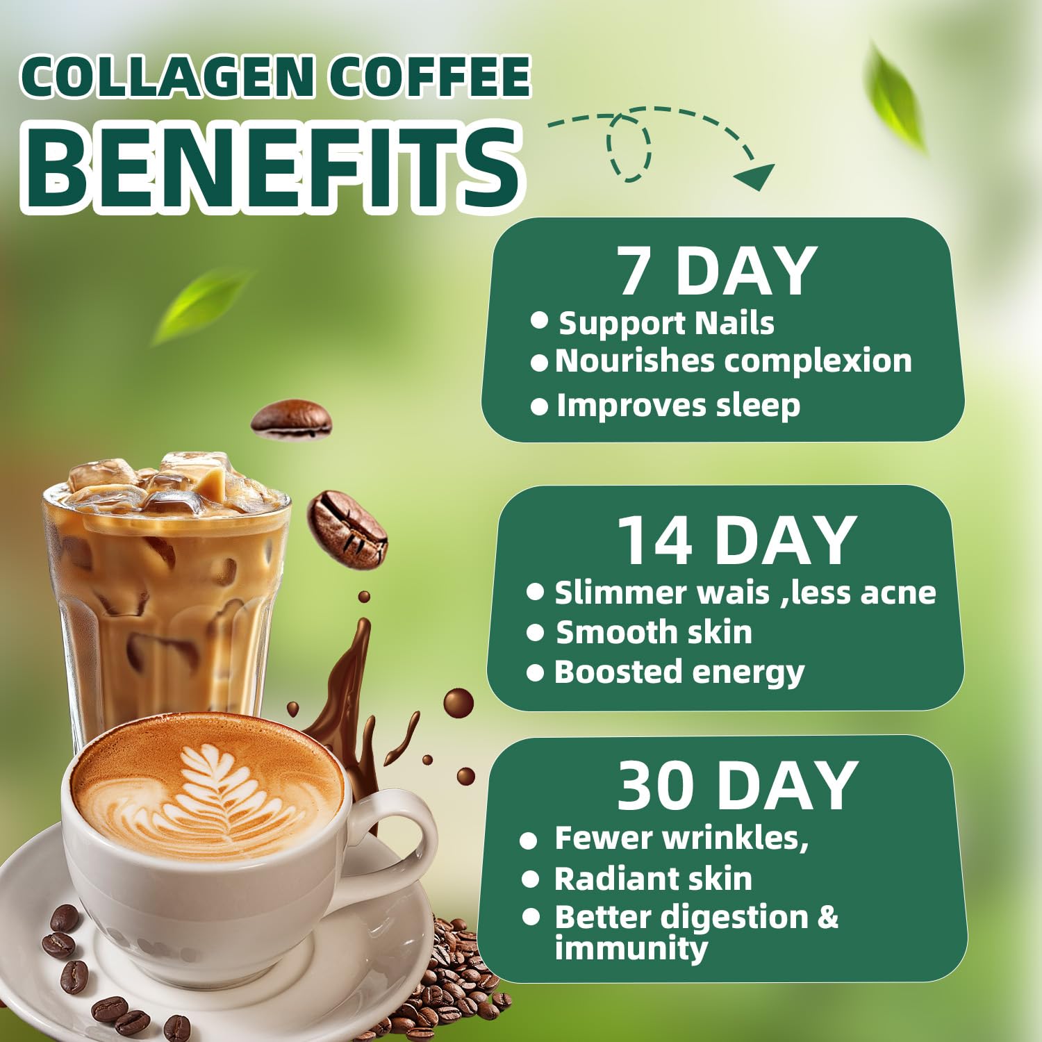 Skiseoy 20x Collagen Chia Coffee - 11-in-1 Coffee Shape Mix with L-Glutathione for Skin, Hair, Joints - Boost Energy and Focus, Vegan Friendly, 45 Servings SkiseoyAu supplements