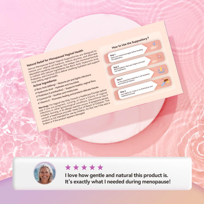 Vetrue Menopause Relief Vaginal Suppositories, Non-Hormonal, All-Natural Formula with Boric Acid, Hyaluronic Acid, Probiotics, Coconut Oil & Vitamin E, Soothes Vaginal Dryness & Discomfort(12 Inserts) vetrueUS supplements