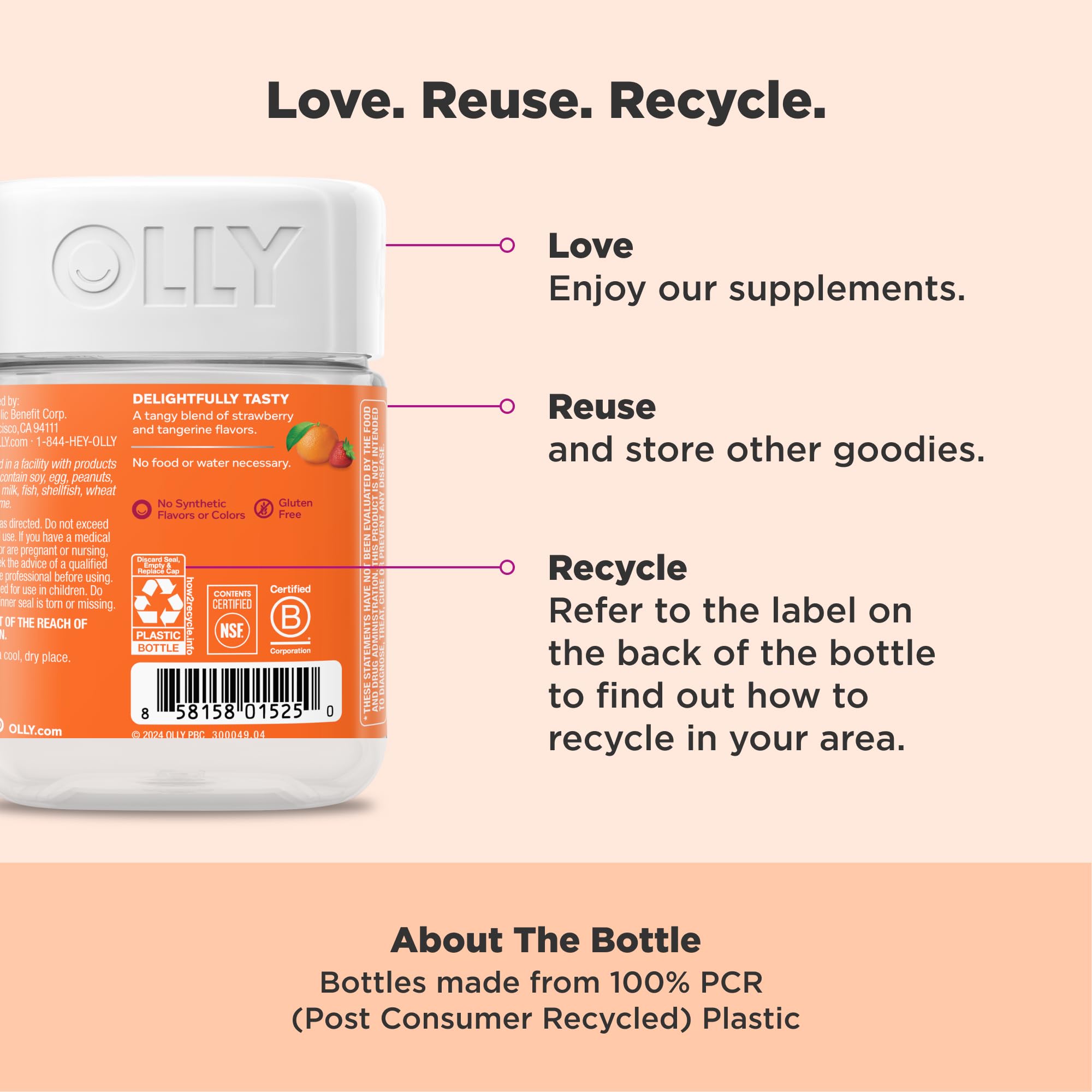 OLLY Laser Focus Gummy, Ginseng, Alpha GPC, B Vitamins, Berry Tangerine Flavor - 36 Count OLLYAu supplements