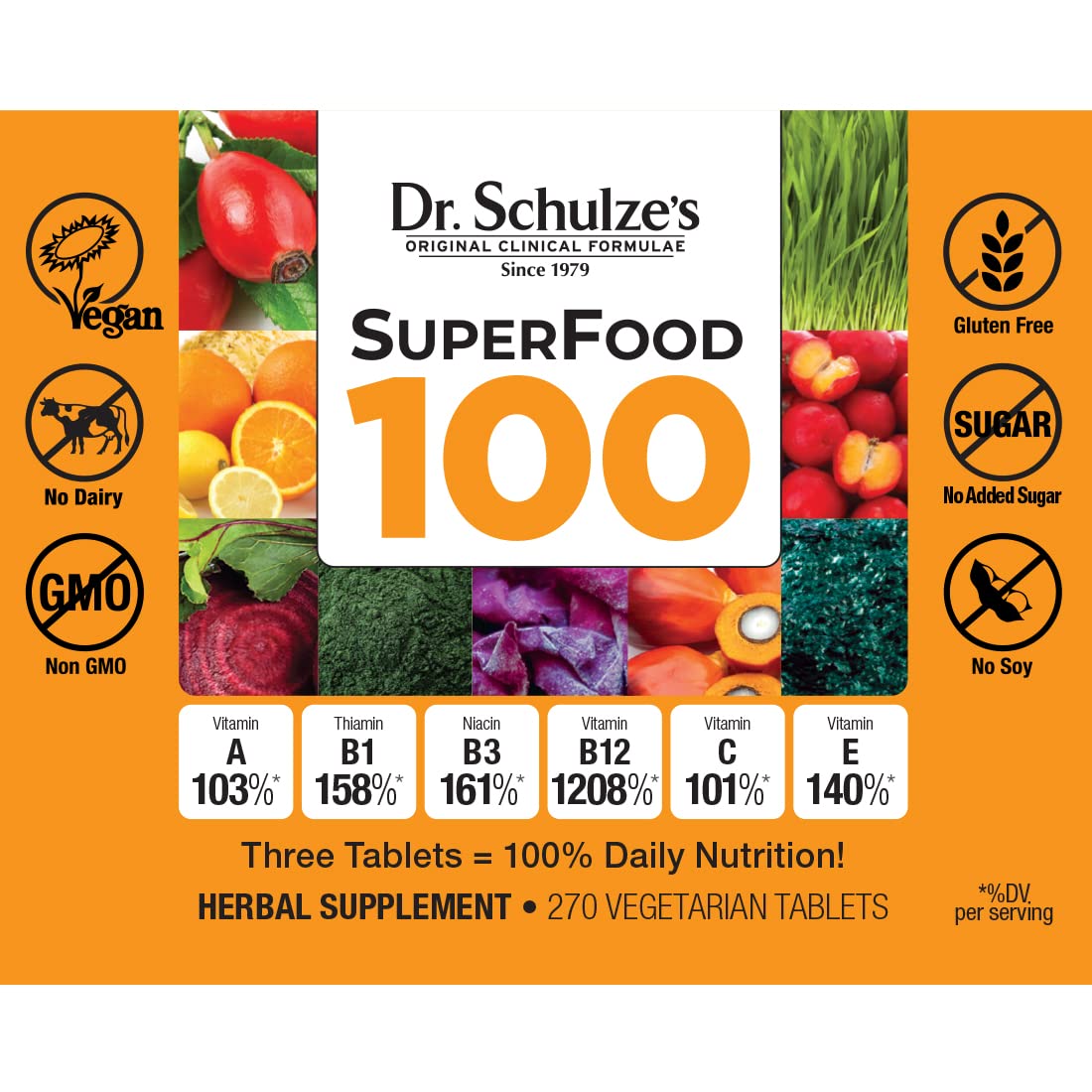 Dr. Schulze's | SuperFood 100 | Vitamin & Mineral Herbal Concentrate | Dietary Supplement Dr. Schulze'sUS supplements