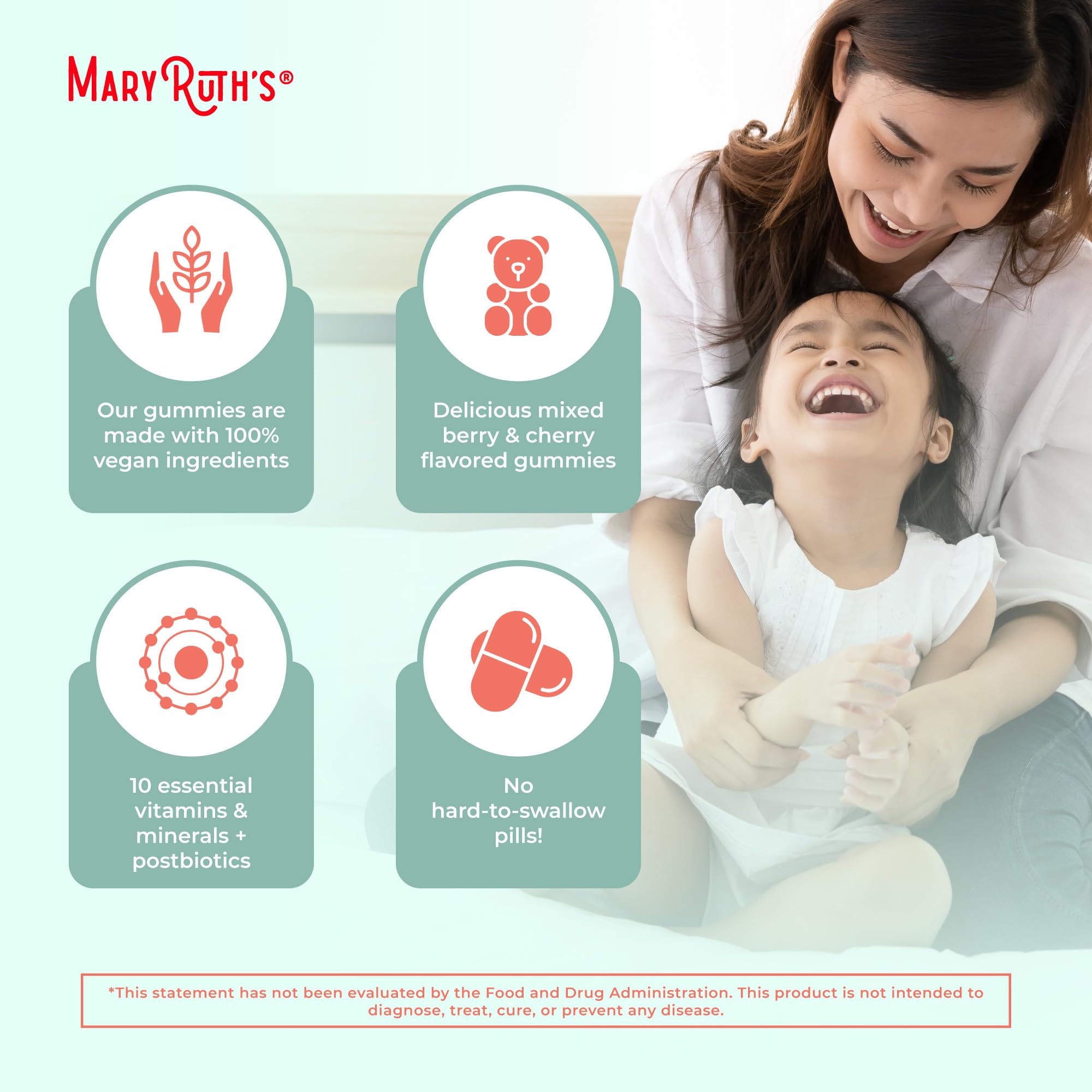 MaryRuth Organics Toddler Multivitamin Gummies + Postbiotics | USDA Organic | Vitamins for Kids Ages 2+ | Immune Support | Vitamin C | Vitamin D3 | Vitamin A | Zinc | Vegan | Non-GMO | 60 Servings MARYRUTH'SAu supplements