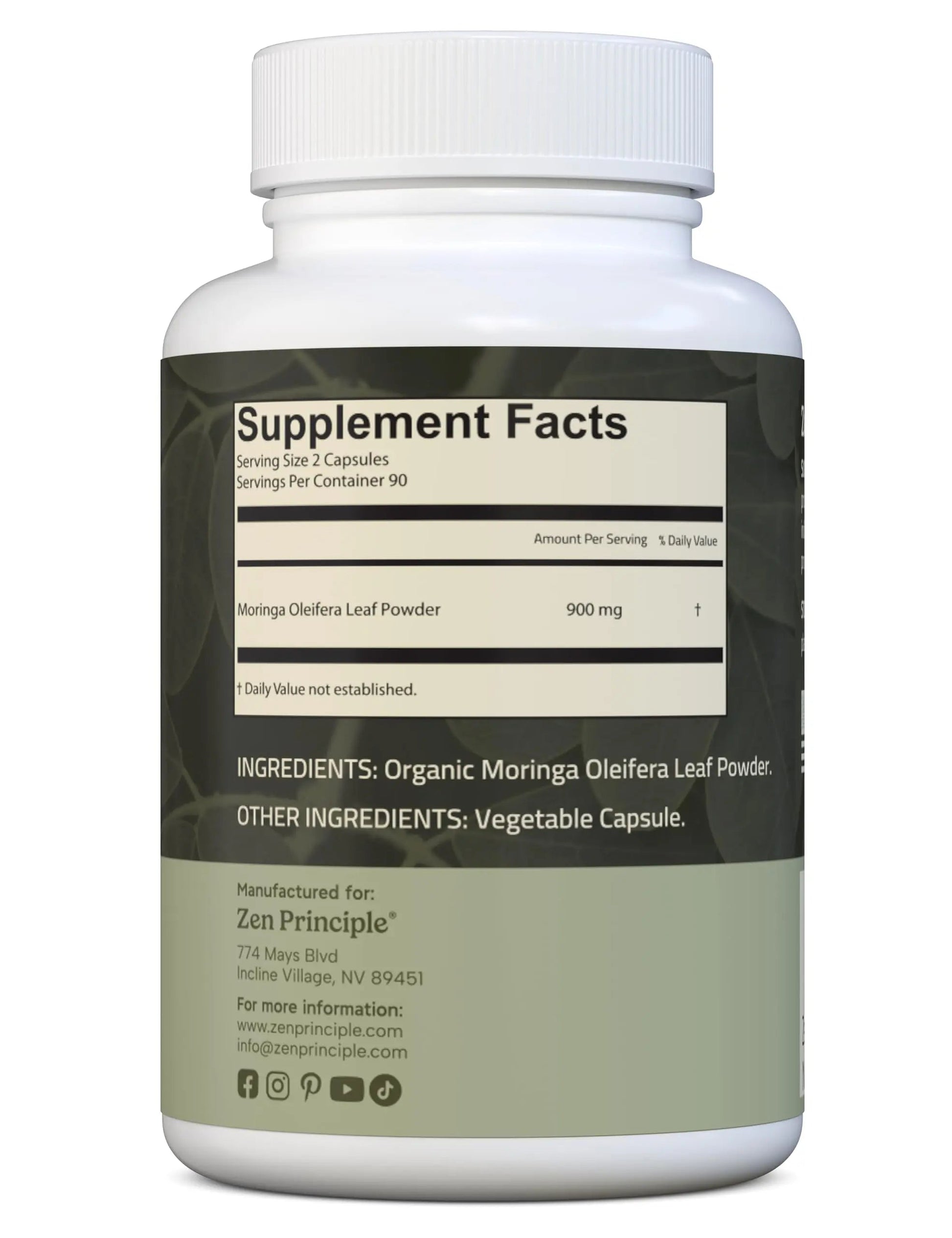 Zen Principle Organic Moringa Oleifera. Ultra-Premium. Provides an All Natural Energy Boost and Multi-Vitamin Zen PrincipleAu supplements