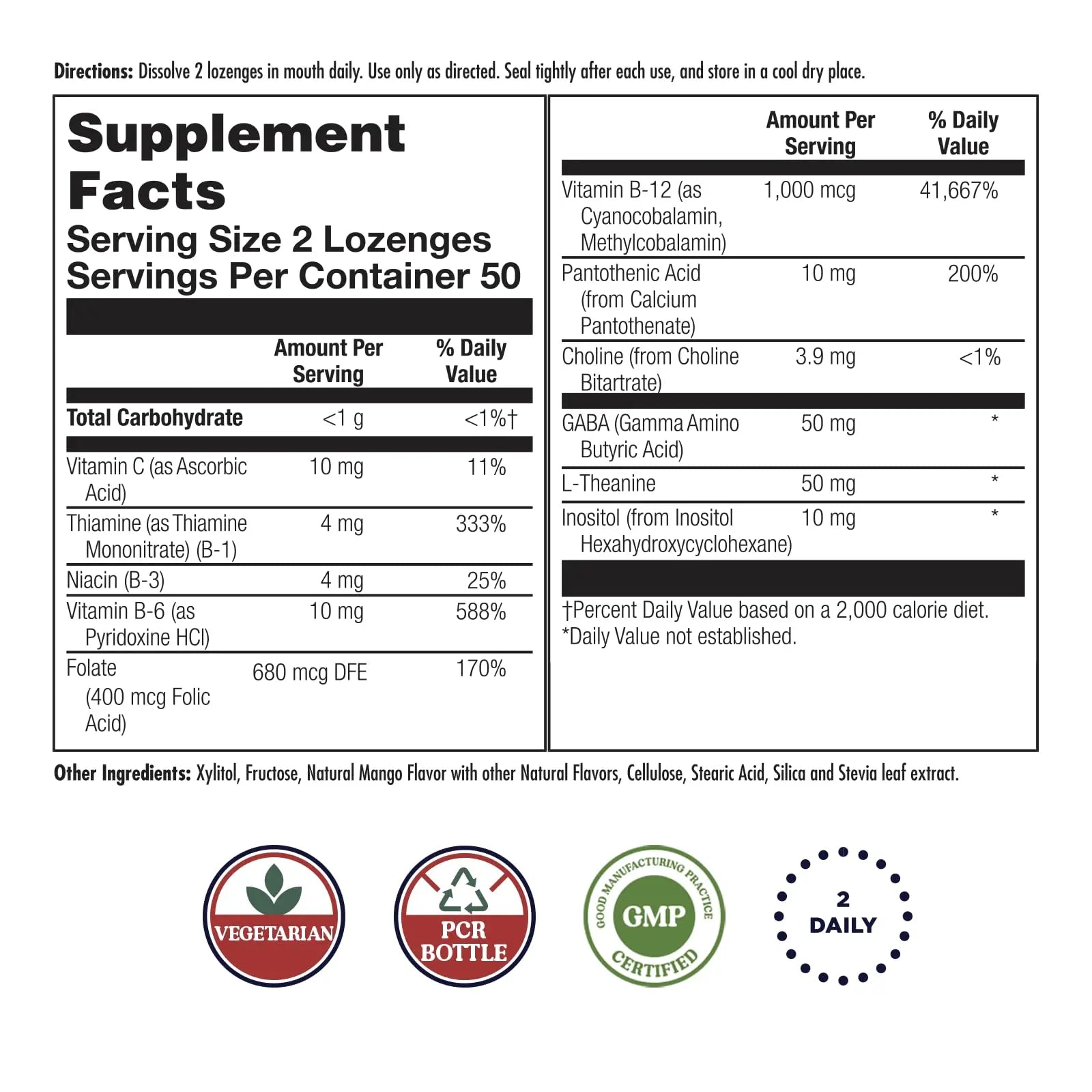 KAL GABA L-Theanine Stress B Lozenge, B Complex Vitamin Supplement, Healthy Relaxation, Mood & Focus Support KALAu supplements