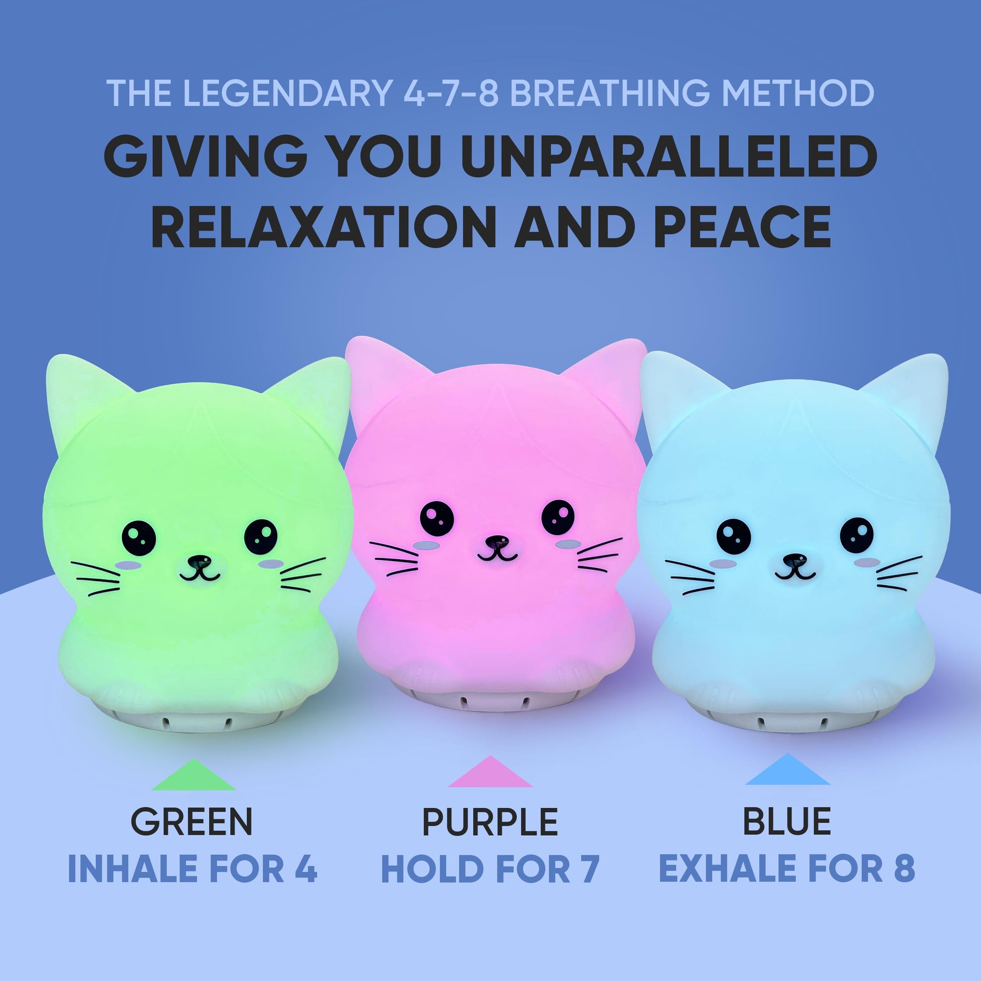 Mindfulness 'Breathing Kitty' | 4-7-8 Guided Visual Meditation Breathing Light | 3 in 1 Device RainlaxAu supplements