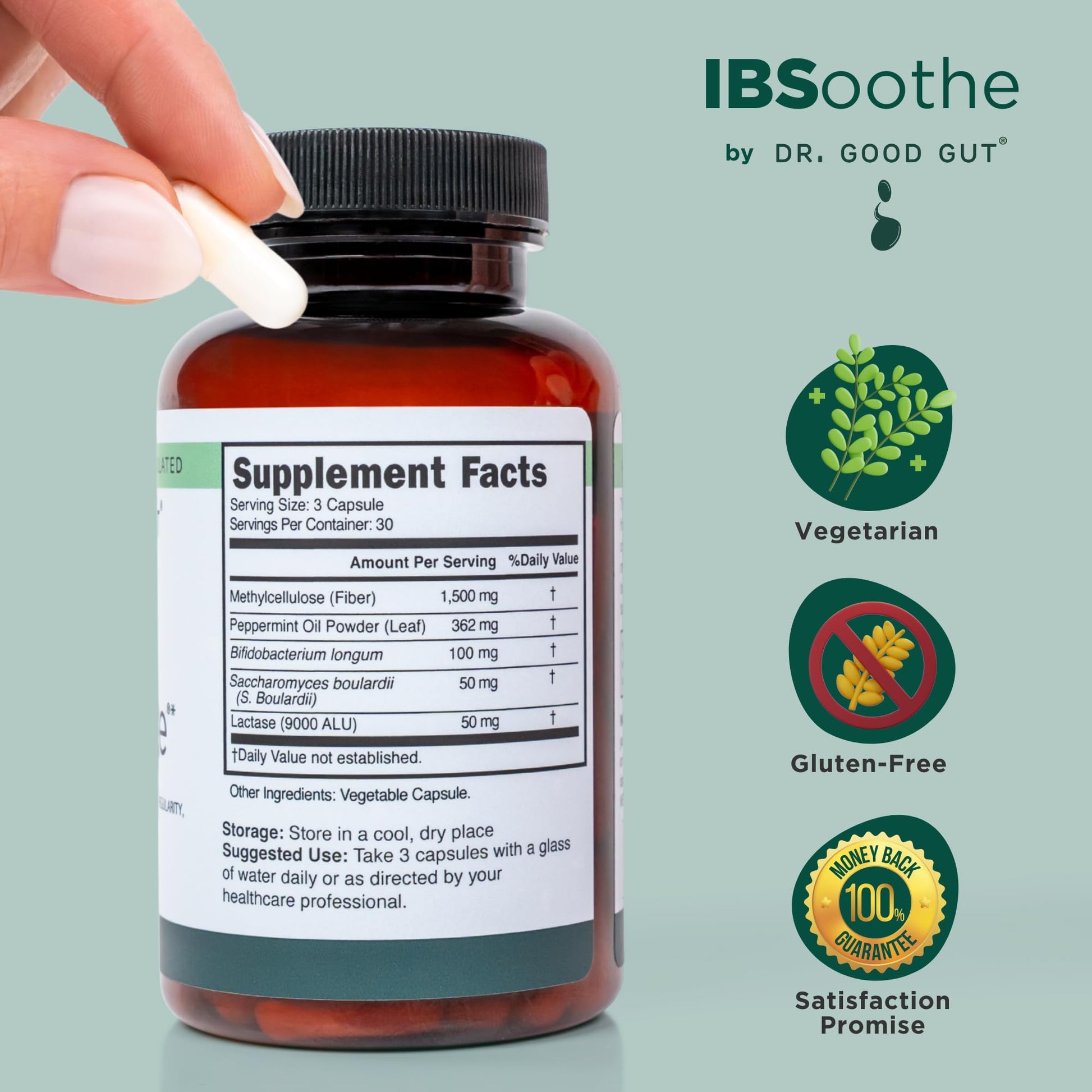 IBSoothe by Dr. Good Gut – Gut Health Supplement for Women & Men with Fiber, Probiotics, Enzymes & Peppermint Oil for Bloating Relief, Digestive Support, IBS Relief & Daily Gut Wellness – 90 Capsules DR. GOODGUTAu supplements