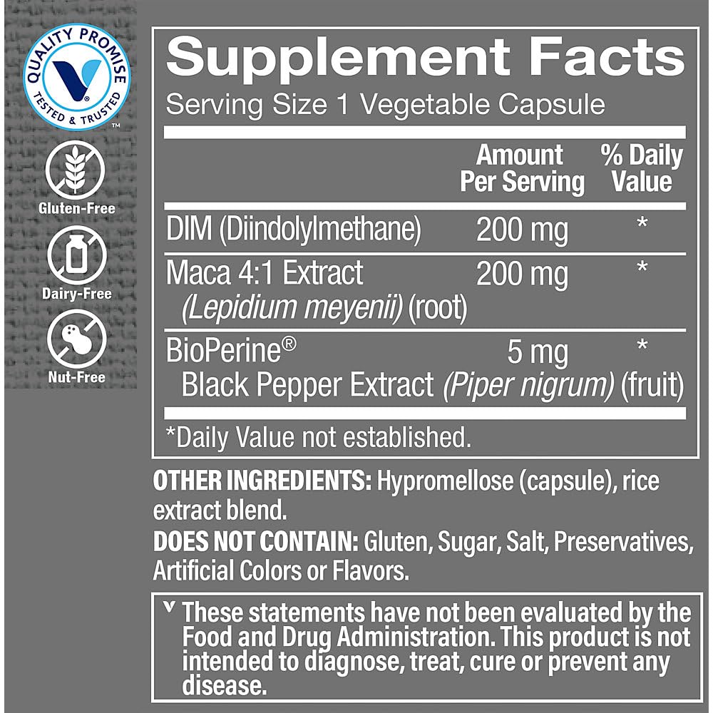 The Vitamin Shoppe DIM Men with BioPerine 200mg - Hormone Balance | Estrogen Metabolism Support | 60 Capsules | Enhanced Absorption The Vitamin ShoppeAu supplements