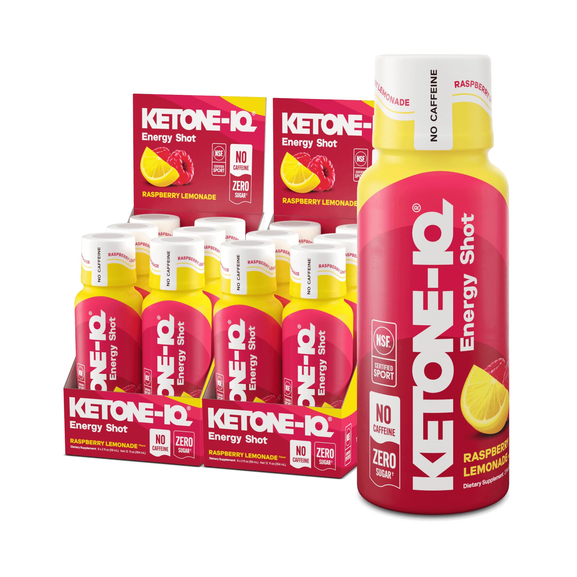 Ketone-IQ No Caffeine Performance Energy Shots – Ketone Fuel for Focus & Endurance, Metabolism Support, 10g Ketones, 12 Pack (Raspberry Lemonade) Ketone-IQAu supplements
