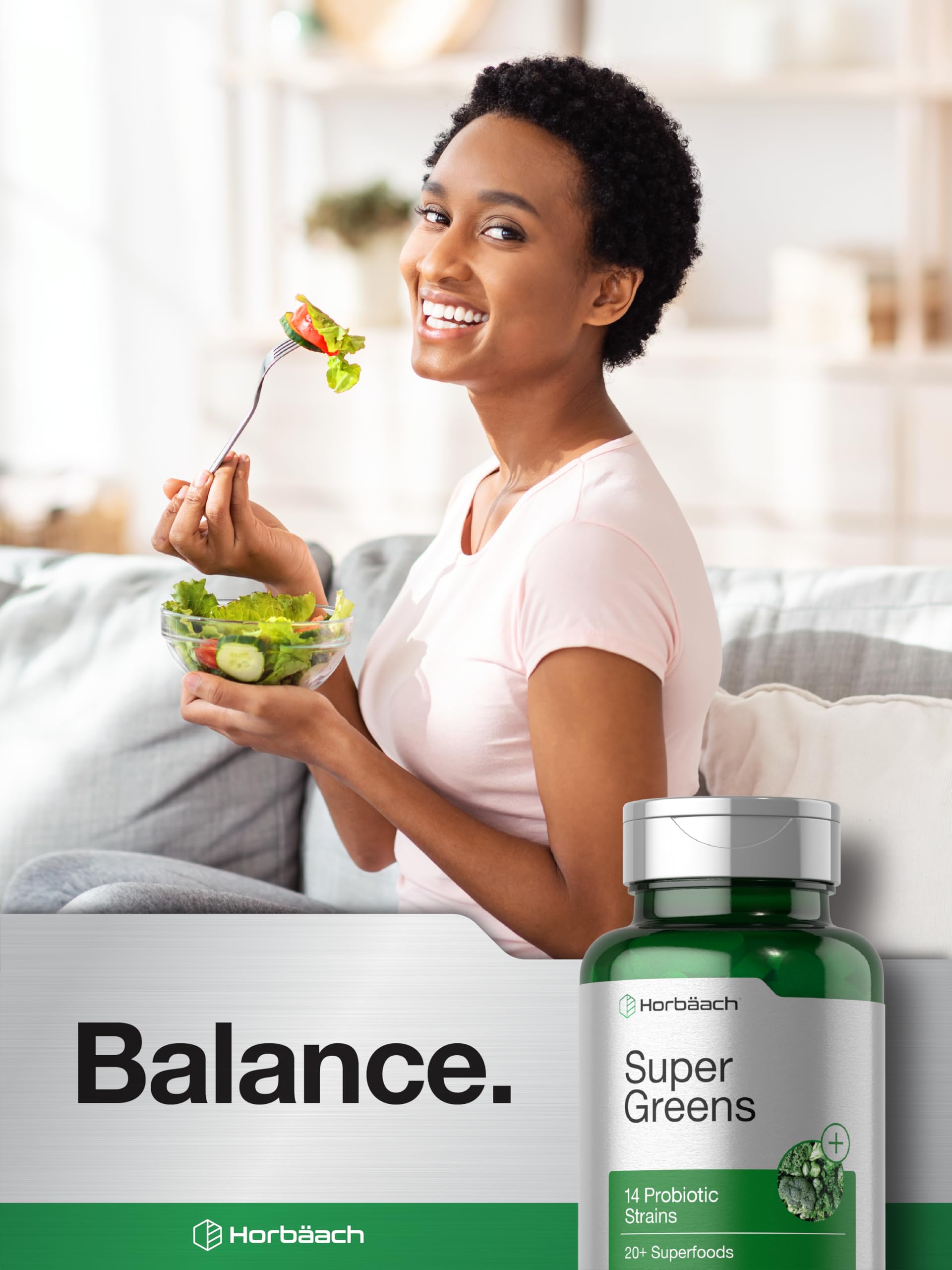 Horbäach Super Greens Supplement with Probiotics | 150 Caplets | Non-GMO, and Gluten Free HorbäachAu supplements