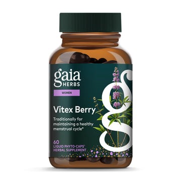 Gaia Herbs Vitex Berry - Vitex Traditionally Used to Support Hormone Balance for Women & a Healthy Menstrual Cycle* - 60 Vegan Liquid Phyto-Caps (30 Servings) Gaia HerbsAu supplements