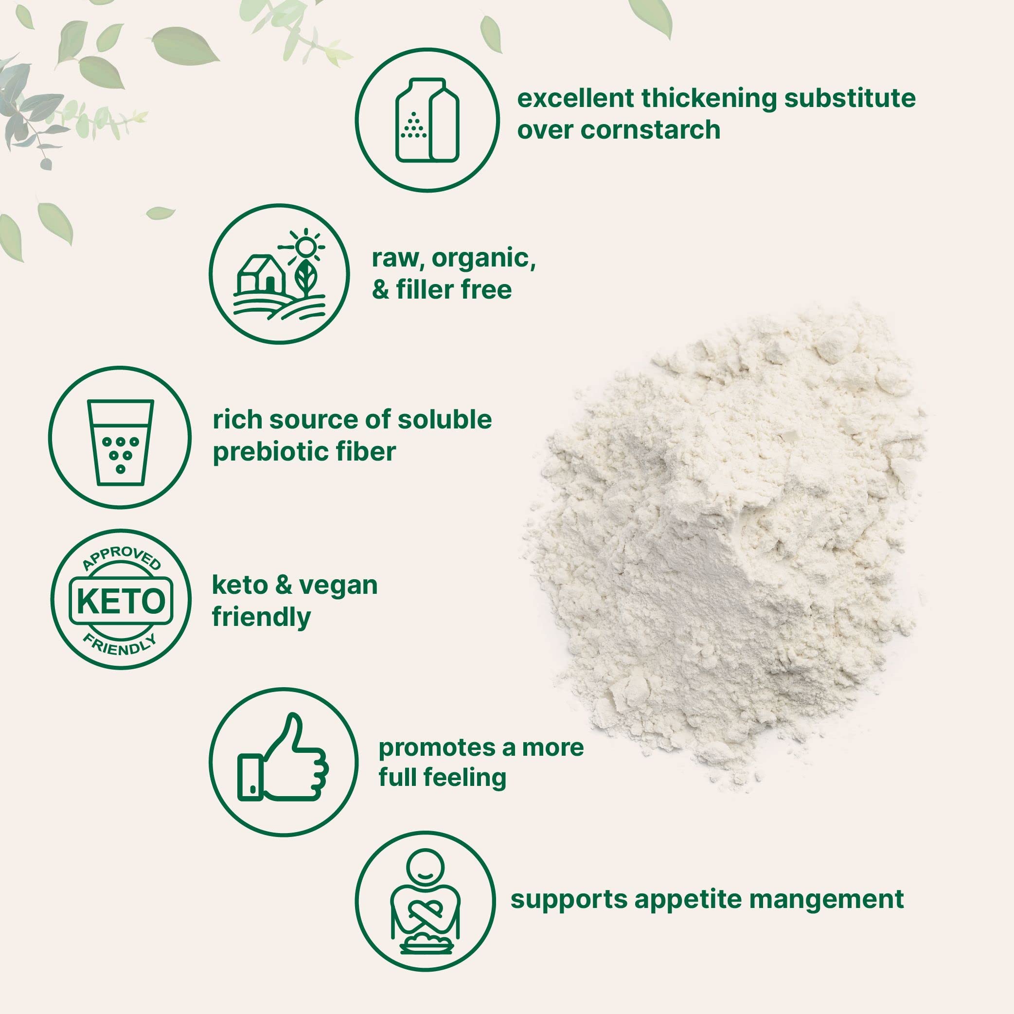 Organic Glucomannan Konjac Root Powder (Konjac Gel Powder), 10 Ounce, Soluble Fiber & Prebiotics Micro IngredientsUS supplements