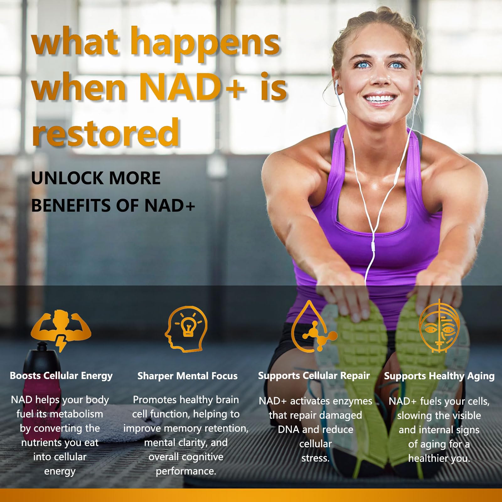 UNcena NAD Supplement 1500mg - Liposomal NAD+ Nicotinamide Riboside with Resveratrol, NAD Plus Boosting - Support Cellular Health, Stamina & Healthy Aging for Women & Men- 120 Capsules UNcenaAu supplements