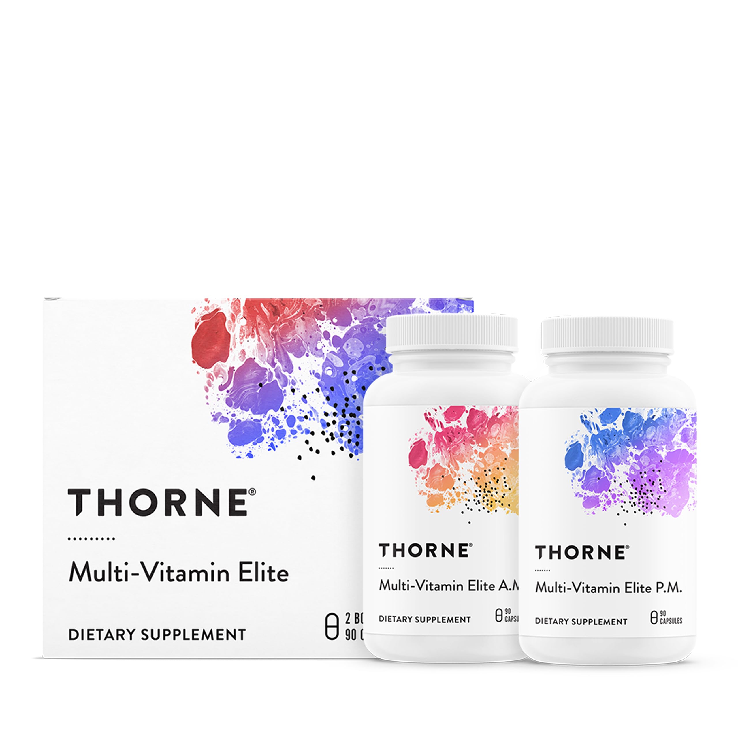 THORNE - Multi-Vitamin Elite - Daily Nutritional Supplement - AM Formula Supports Cellular Energy Production &PM Formula Supports Restful Sleep THORNEUS supplements