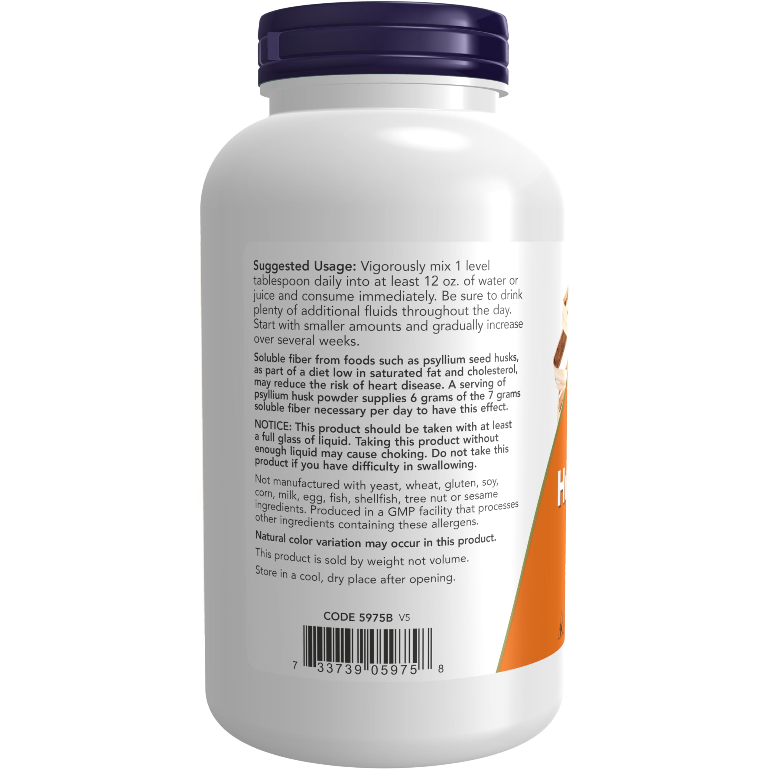 NOW Supplements, Psyllium Husk Powder, Non-GMO Project Verified, Soluble Fiber NOWAu supplements