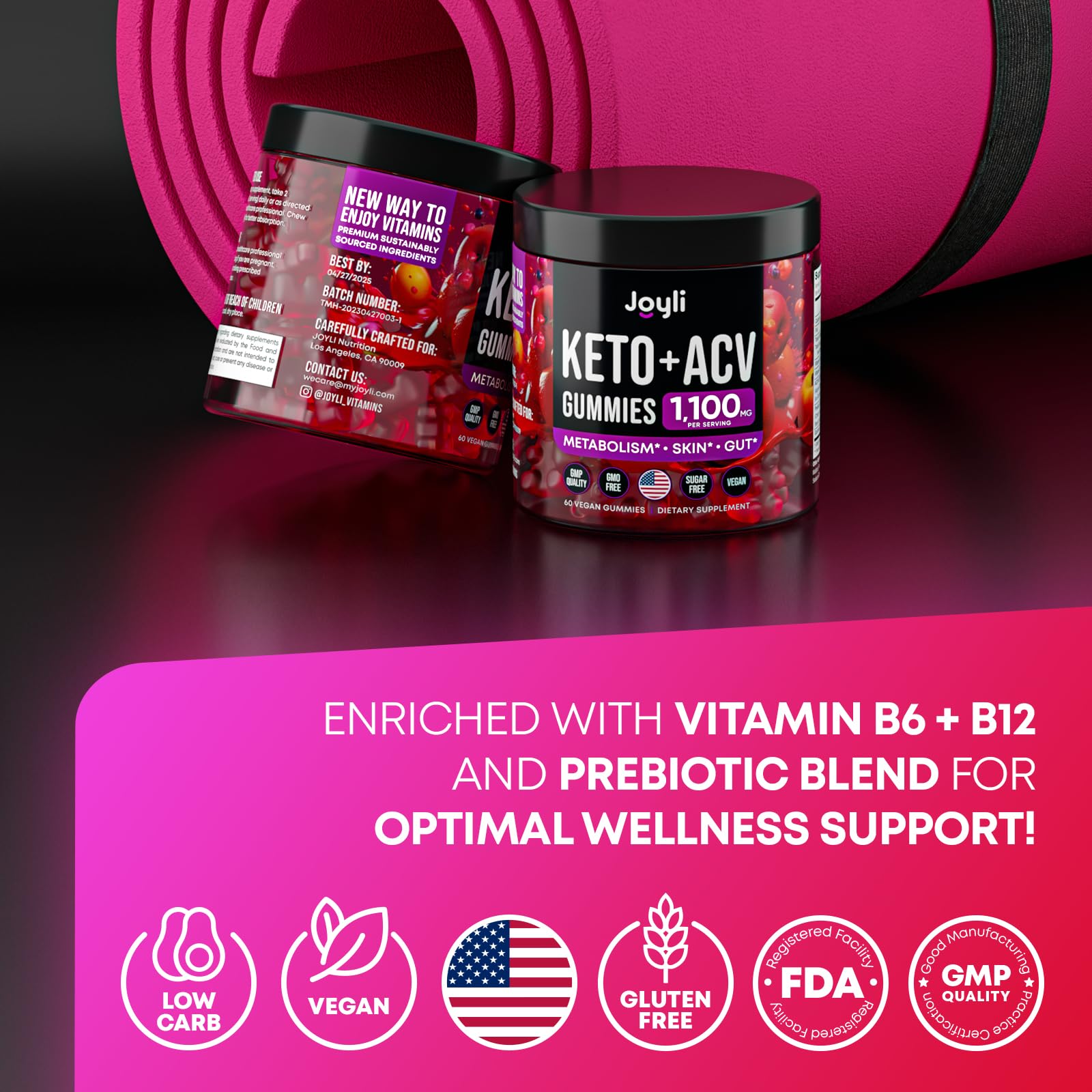 Advanced Keto ACV Gummies - ACV Keto Gummies - with Garcinia Cambogia - Water Loss Keto Gummy JOYLI NutritionUS supplements