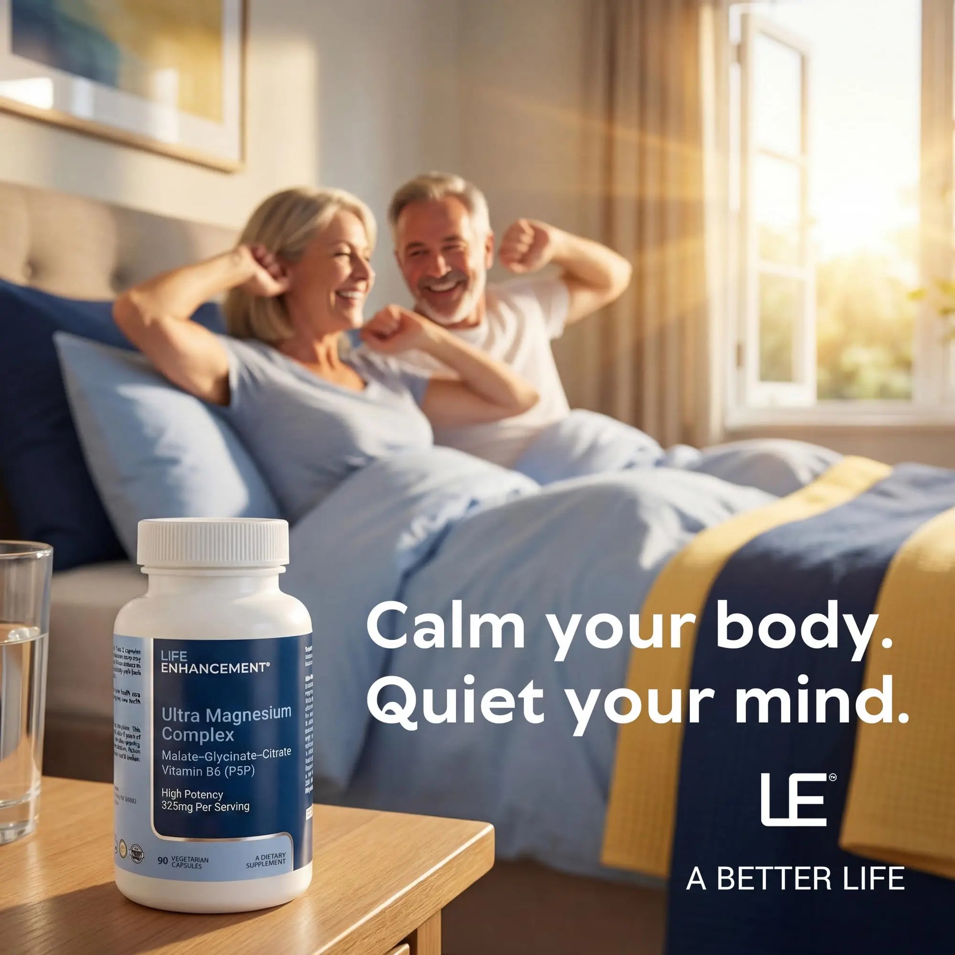 Life Enhancement Ultra Triple Magnesium Complex - 325 mg - with B6, Glycinate, Malate & Citrate - Magnesium Supplement Enhance Sleep and Brain Function - Made in USA (90 Vegetarian Capsules) Life Enhancementnz supplements