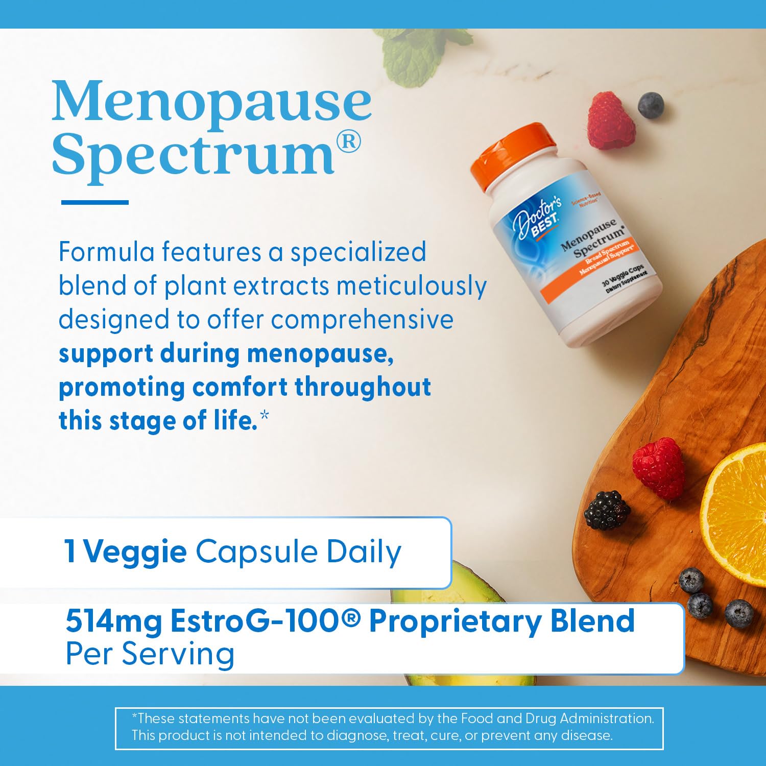 Doctors Best Menopause Spectrum, Broad Spectrum Menopausal Support, Non-GMO, Gluten Free, Soy Free, Vegan 30 Veggie Caps Doctor's BESTAu supplements