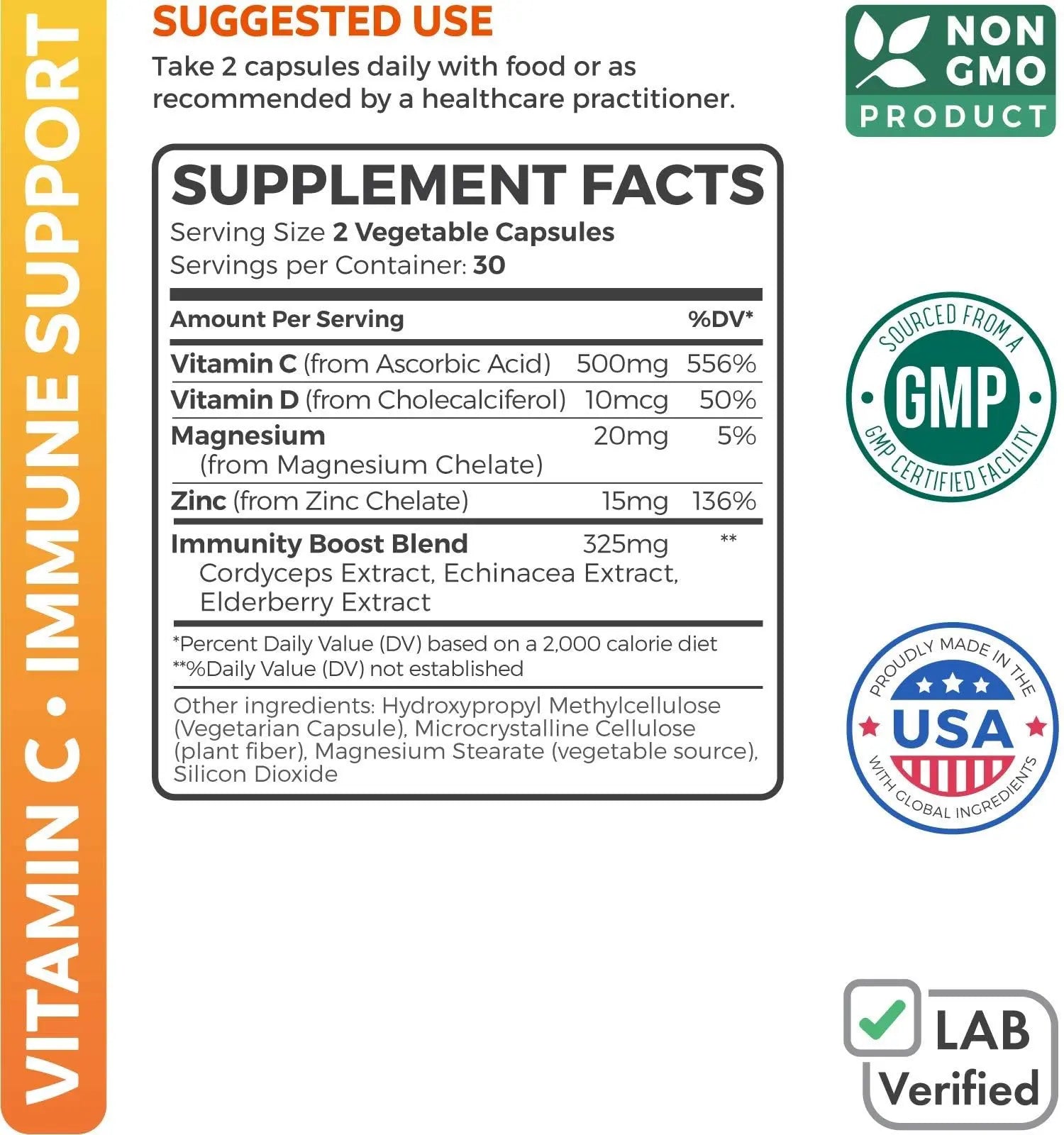 Super Greens & Vitamin C (1-Month Supply) Greens & C Synergy Bundle of Organic Super Greens Powder - Complete Superfood (60 Capsules) & & Vitamin C Immune Support (60 Vegetarian Caps)(Non-GMO) Healths Harmonynz supplements