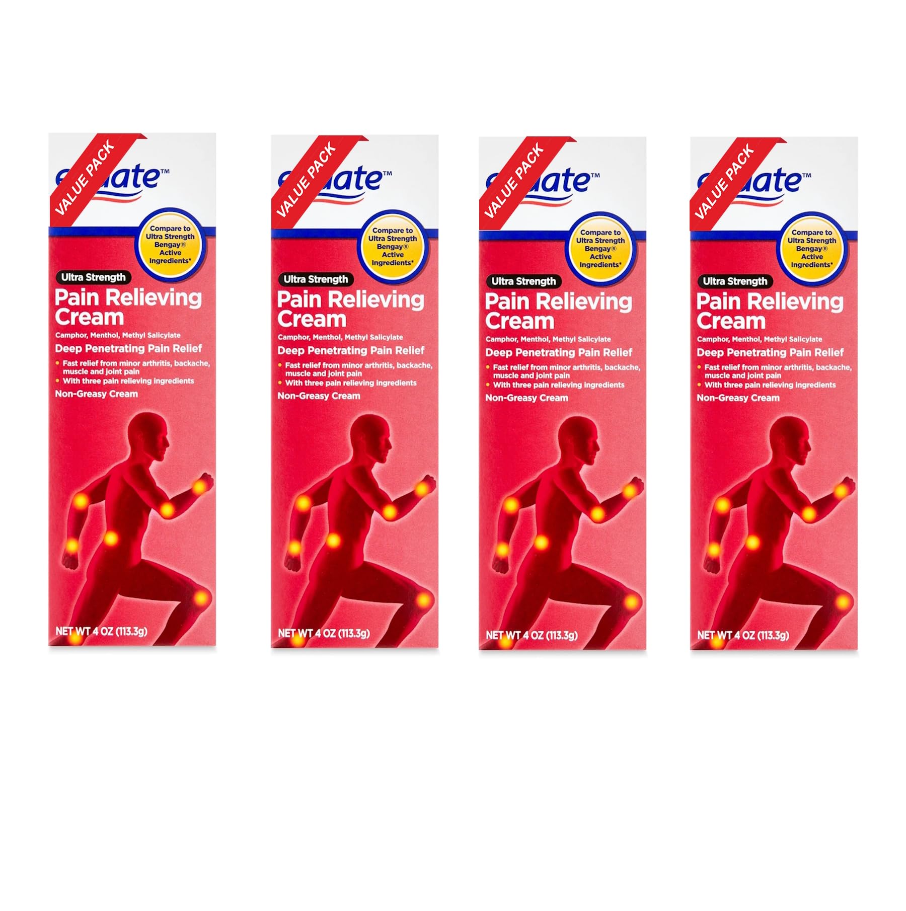 Equate Ultra Strength Pain Relieving Cream, Equate Ultra Strength Pain Relieving Cream Muscle Rub, 4 oz, Pack of 4 Aus HealthcareAu supplements